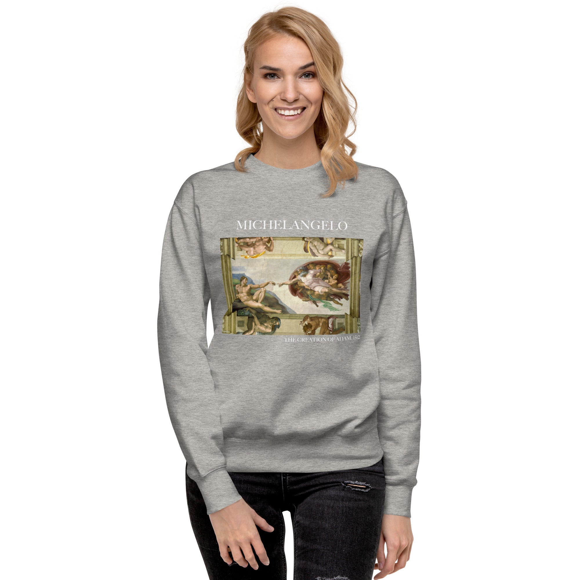 Sweatshirt mit berühmtem Gemälde „Die Erschaffung Adams“ von Michelangelo | Premium-Unisex-Sweatshirt