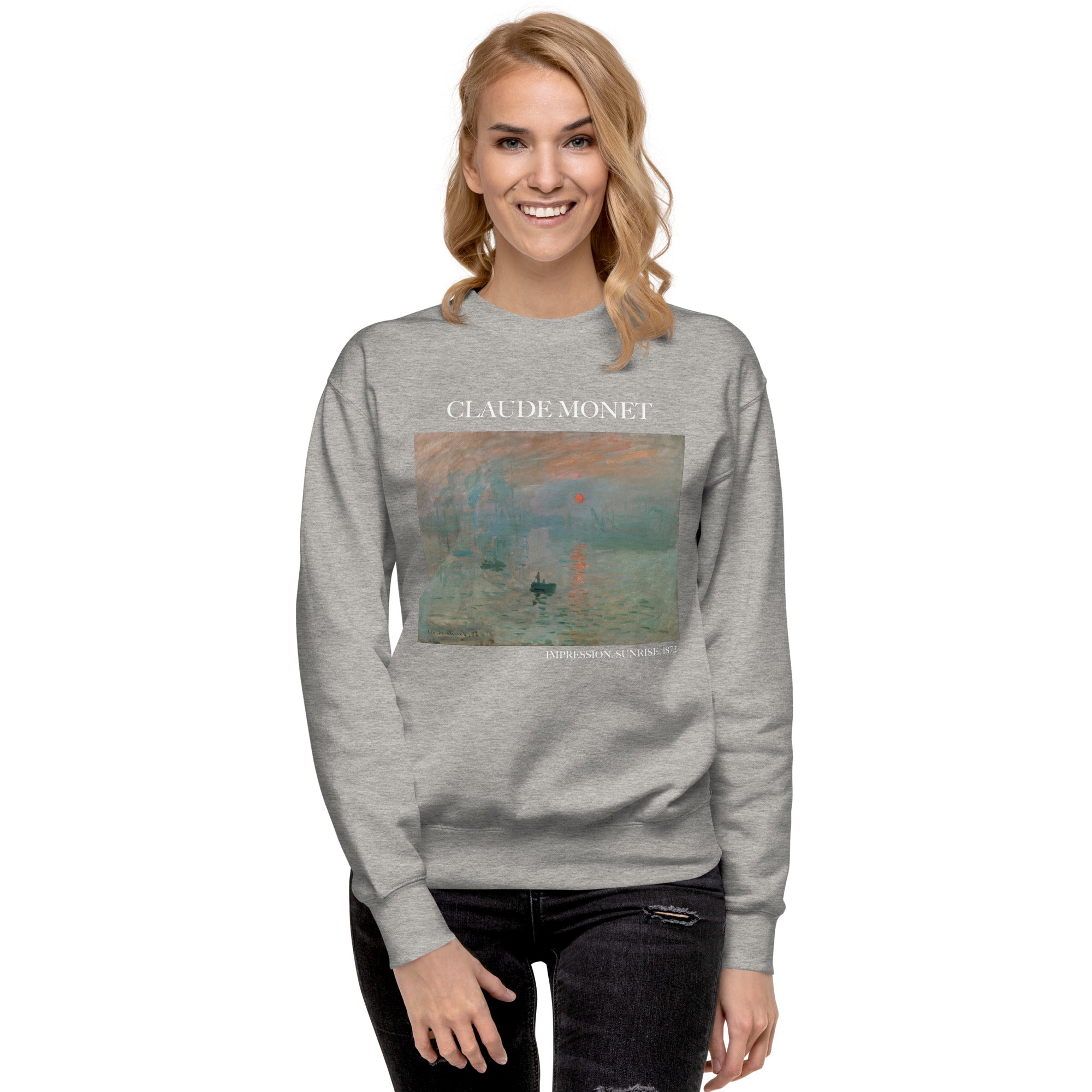 Claude Monet 'Impression, Sunrise' Famous Painting Sweatshirt | Unisex Premium Sweatshirt