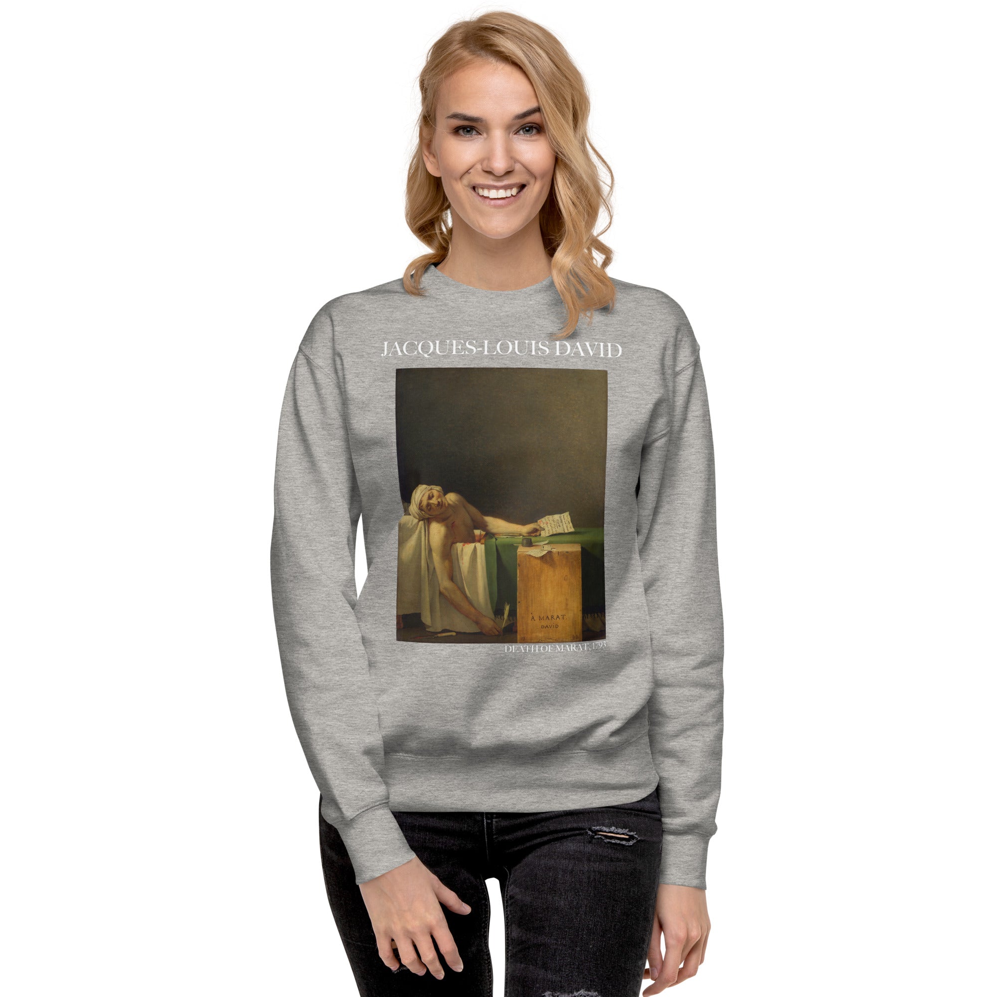 Jacques-Louis David 'Death of Marat' Famous Painting Sweatshirt | Unisex Premium Sweatshirt