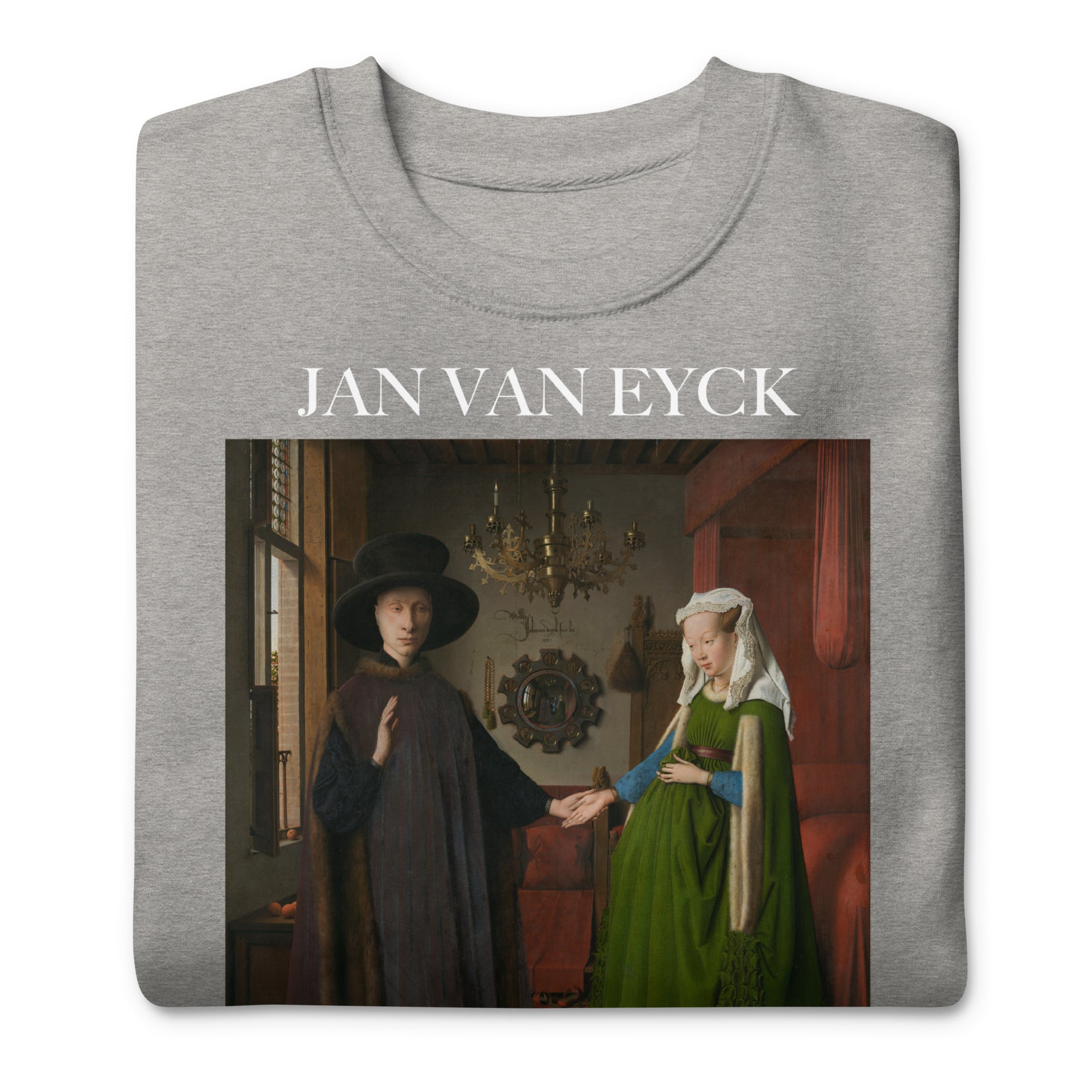 Jan van Eyck 'The Arnolfini Portrait' Famous Painting Sweatshirt | Unisex Premium Sweatshirt