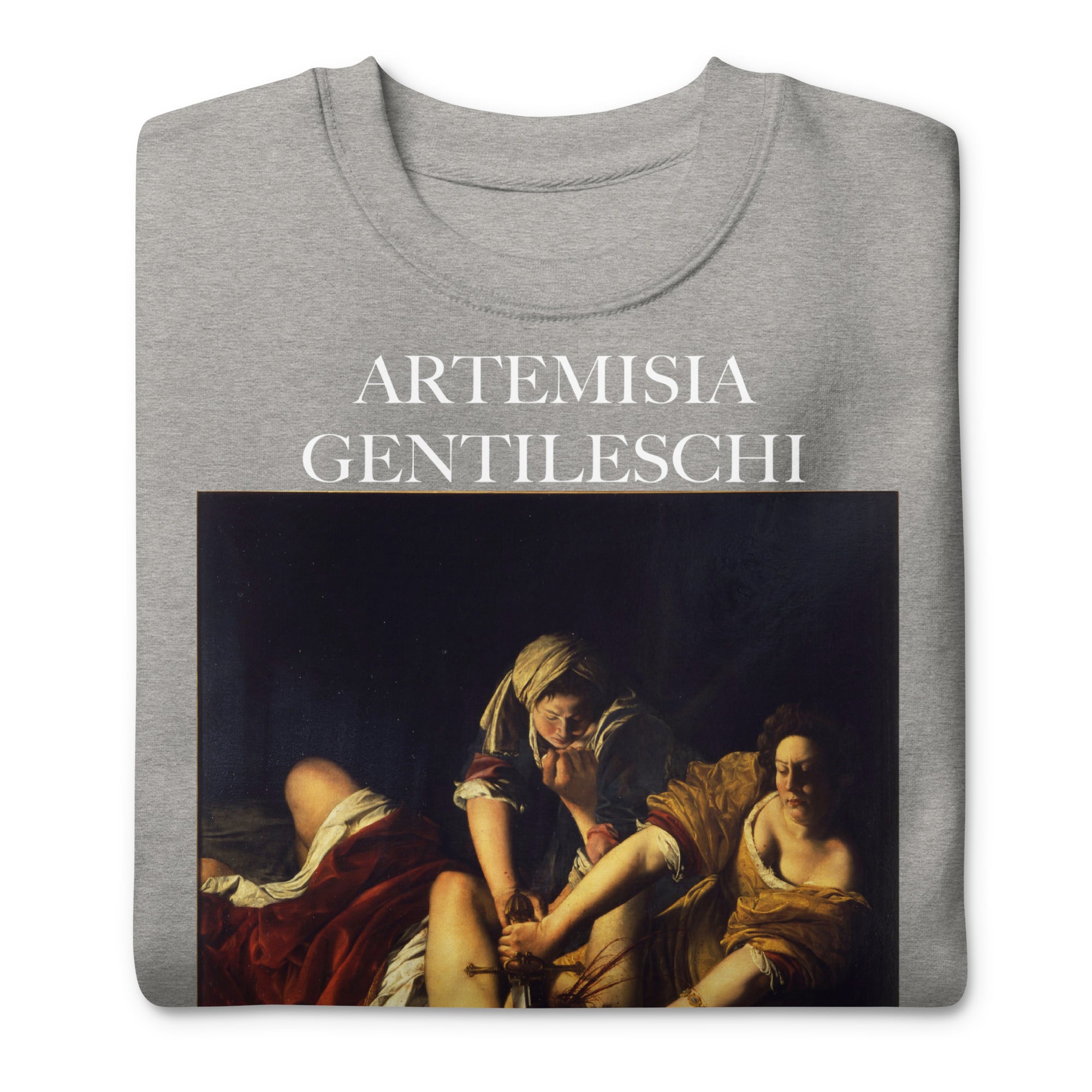 Sweatshirt mit berühmtem Gemälde „Judith erschlägt Holofernes“ von Artemisia Gentileschi | Premium-Unisex-Sweatshirt