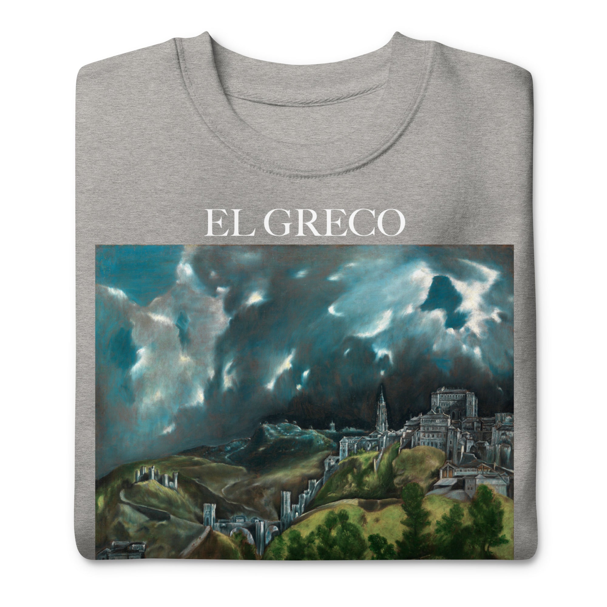 El Greco 'View of Toledo' Famous Painting Sweatshirt | Unisex Premium Sweatshirt