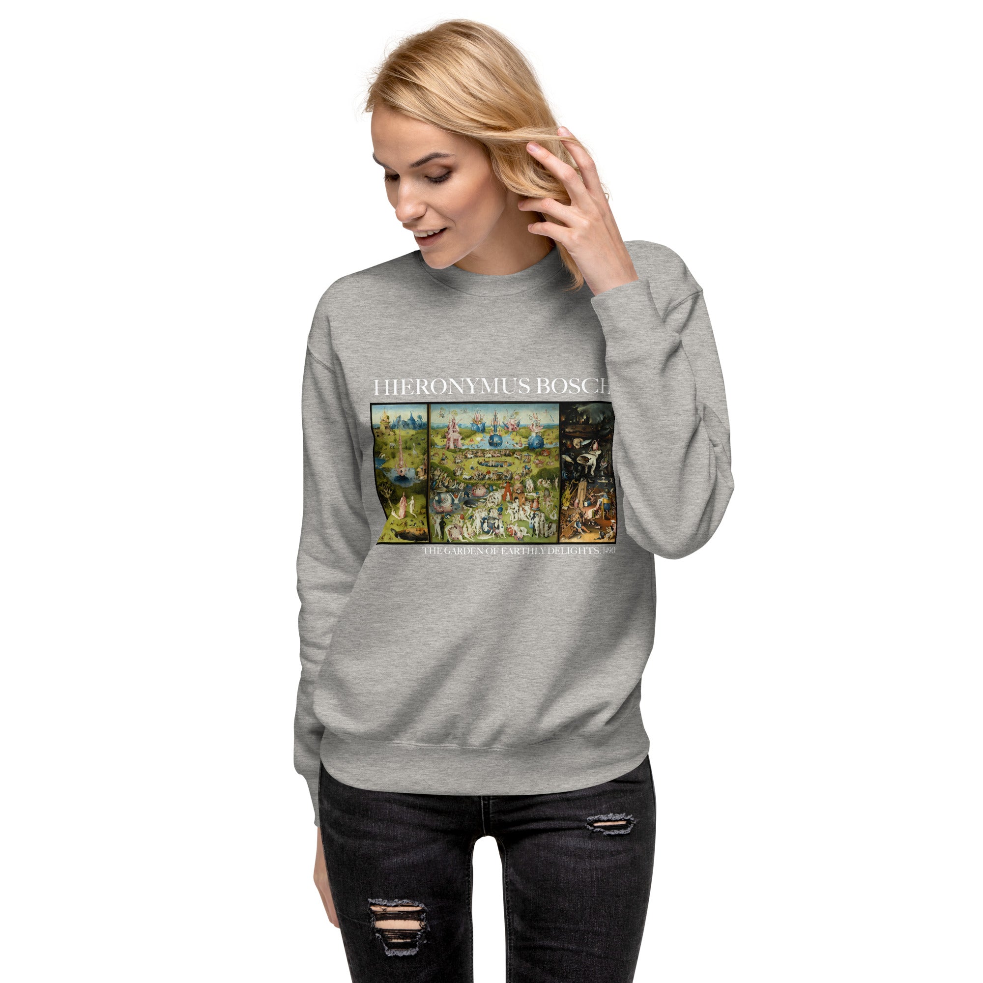 Sweatshirt mit berühmtem Gemälde „Der Garten der Lüste“ von Hieronymus Bosch | Premium-Sweatshirt für Unisex