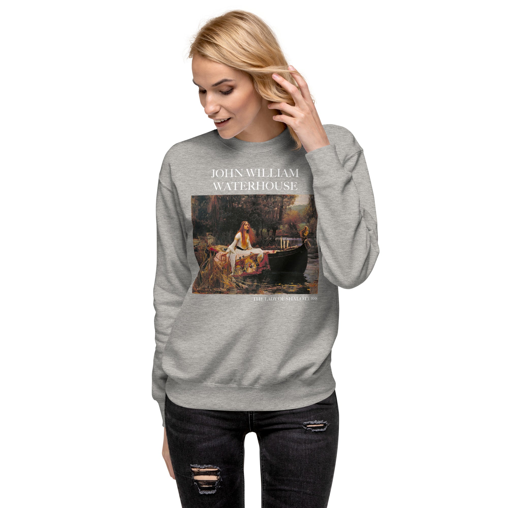 John William Waterhouse 'The Lady of Shalott' Famous Painting Sweatshirt | Unisex Premium Sweatshirt