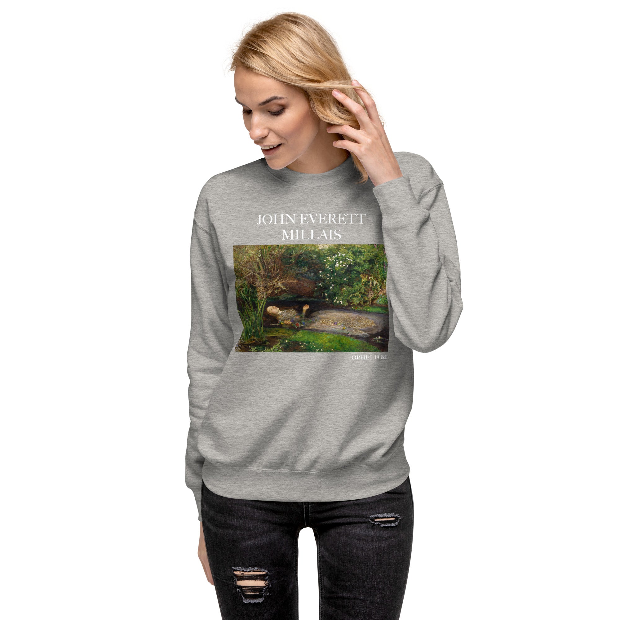 John Everett Millais 'Ophelia' Famous Painting Sweatshirt | Unisex Premium Sweatshirt