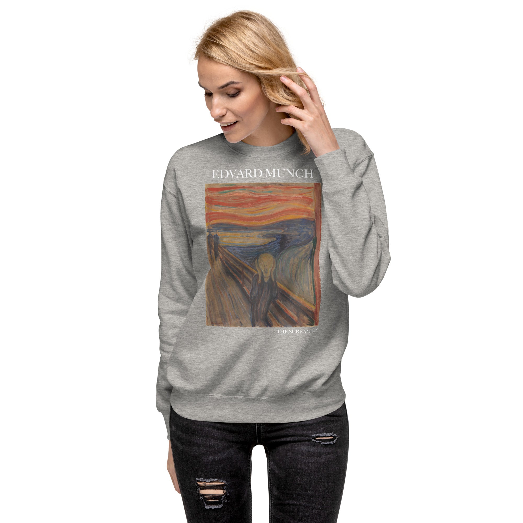 Sweatshirt mit berühmtem Gemälde „Der Schrei“ von Edvard Munch, Premium-Unisex-Sweatshirt