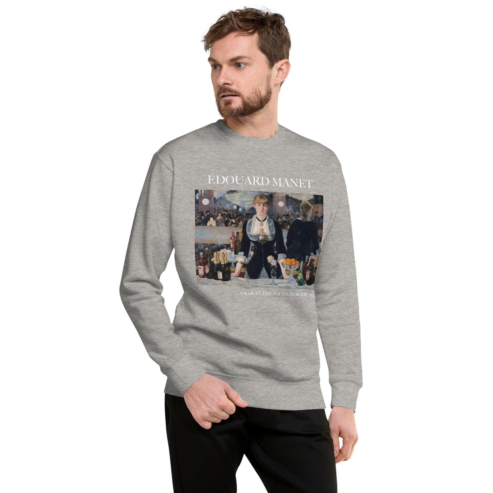 Édouard Manet 'A Bar at the Folies-Bergère' Famous Painting Sweatshirt | Unisex Premium Sweatshirt