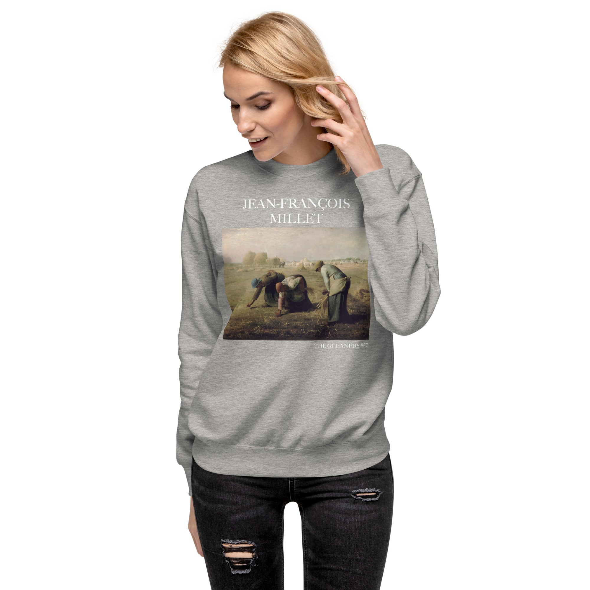 Sweatshirt mit berühmtem Gemälde „Die Ährenleserinnen“ von Jean-François Millet | Premium-Sweatshirt für Unisex