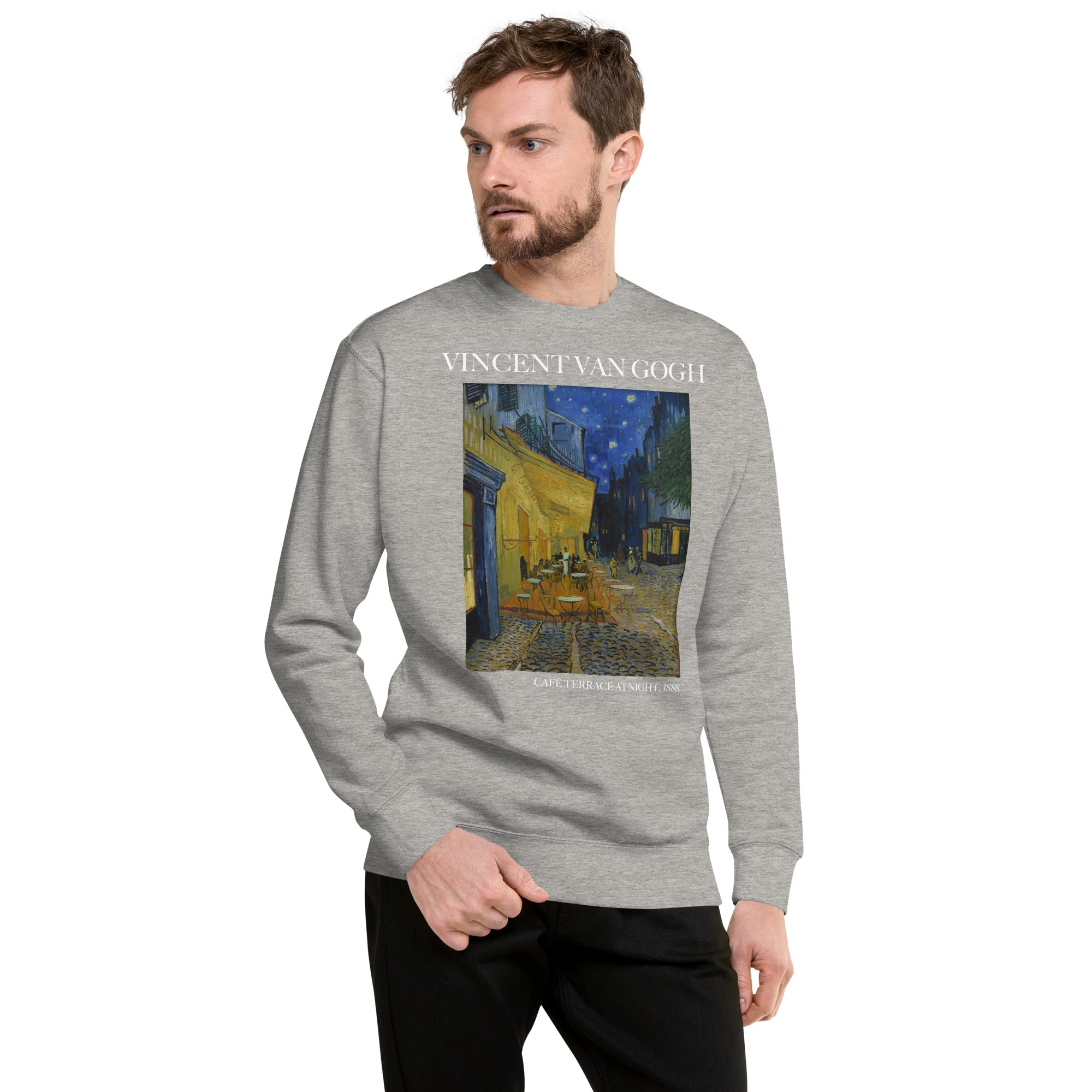 Vincent van Gogh 'Café Terrace at Night' Famous Painting Sweatshirt | Unisex Premium Sweatshirt