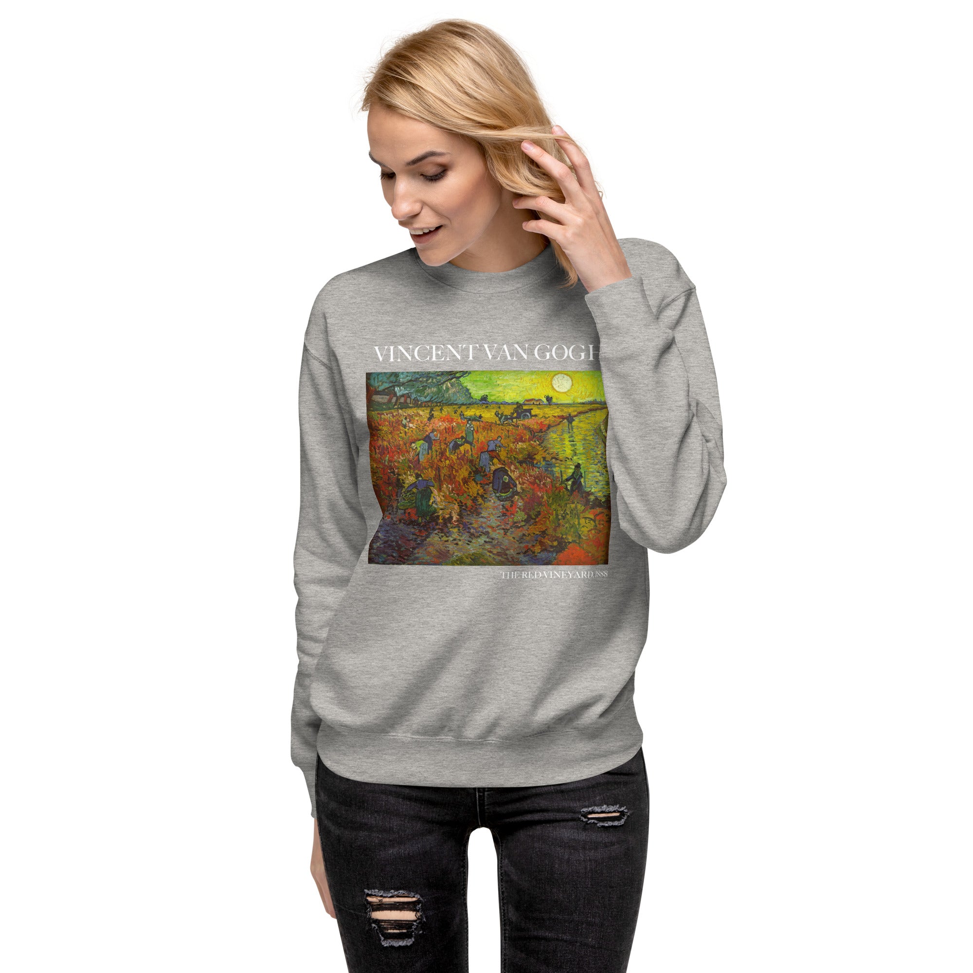 Vincent van Gogh 'The Red Vineyard' Famous Painting Sweatshirt | Unisex Premium Sweatshirt