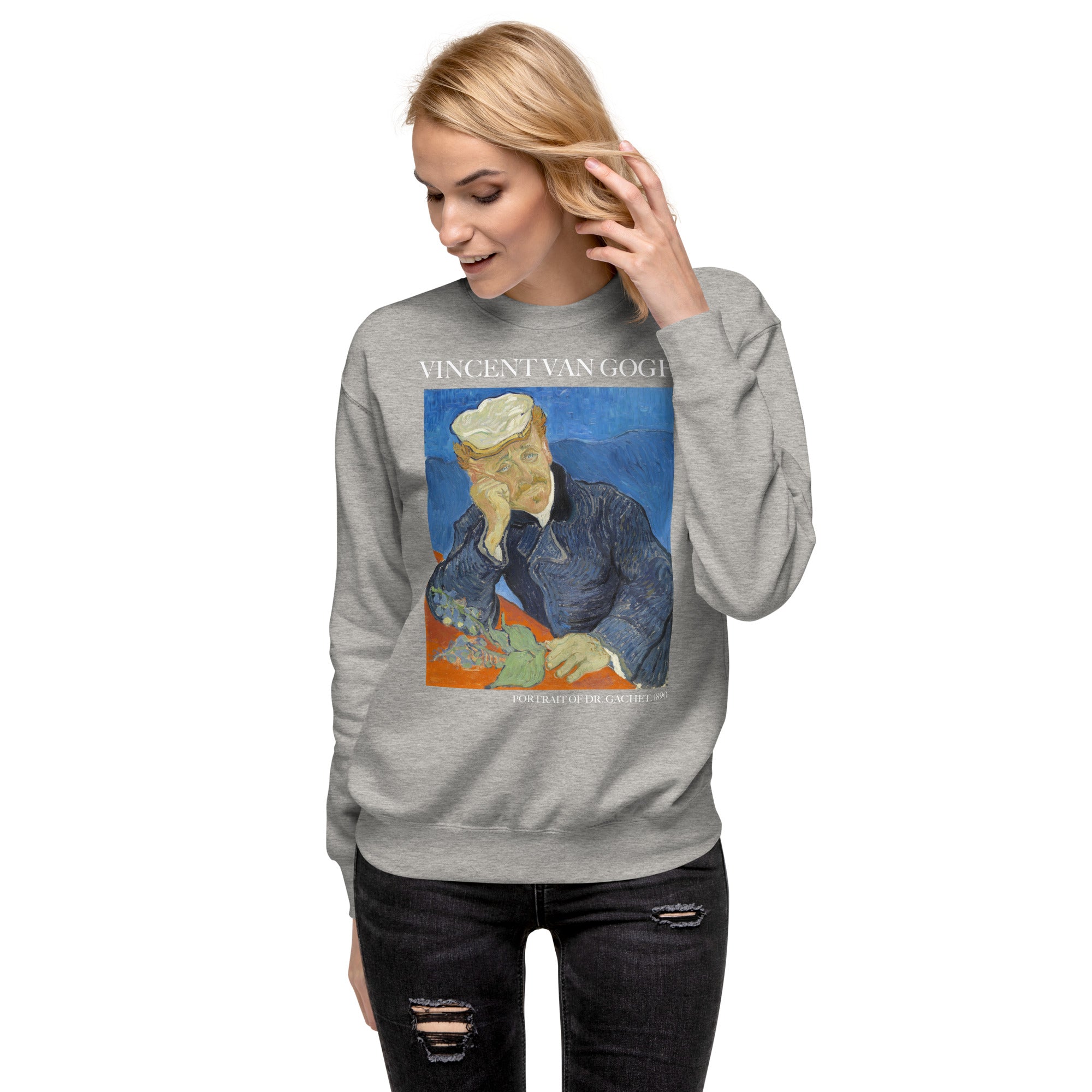 Vincent van Gogh 'Portrait of Dr. Gachet' Famous Painting Sweatshirt | Unisex Premium Sweatshirt