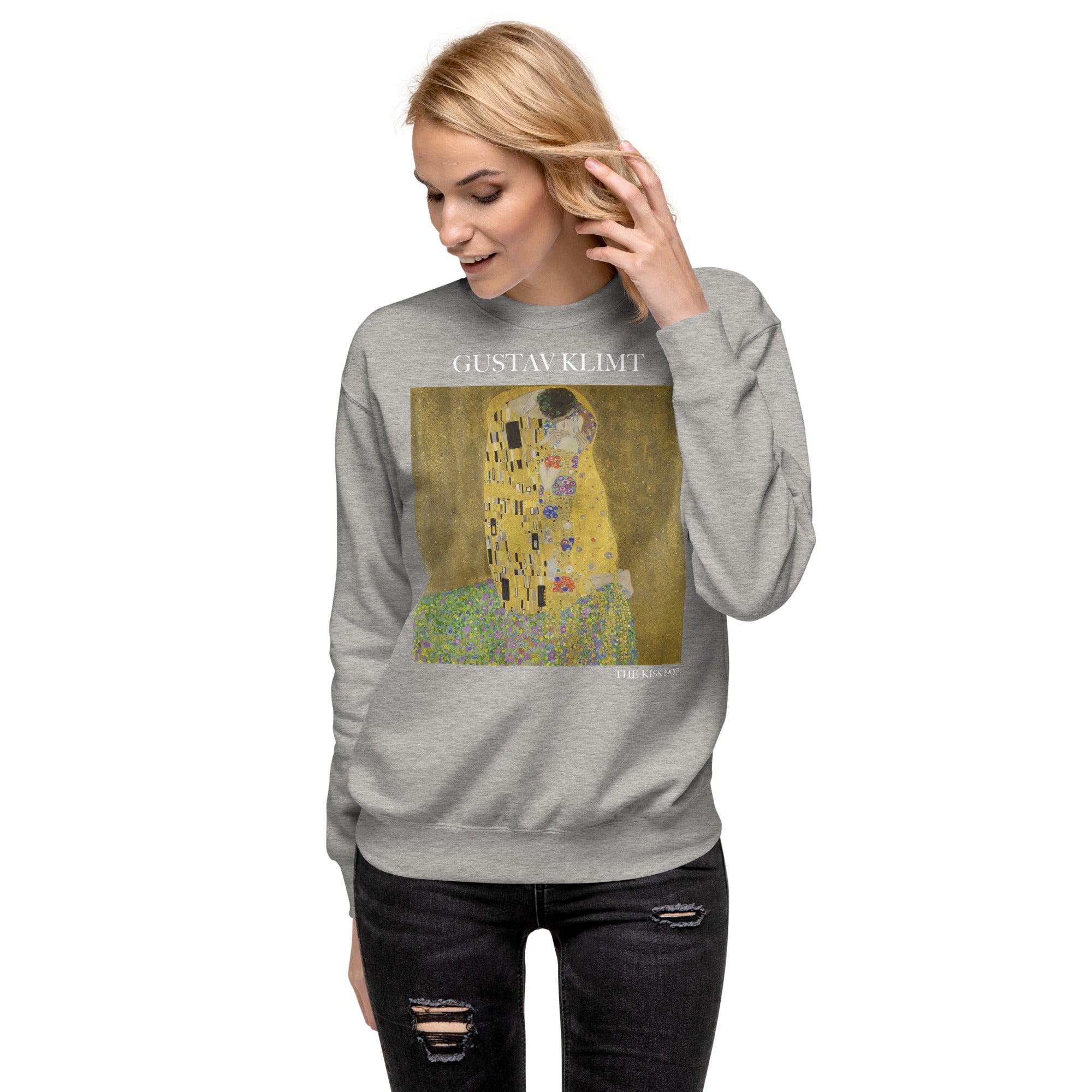 Gustav Klimt 'The Kiss' Famous Painting Sweatshirt | Unisex Premium Sweatshirt