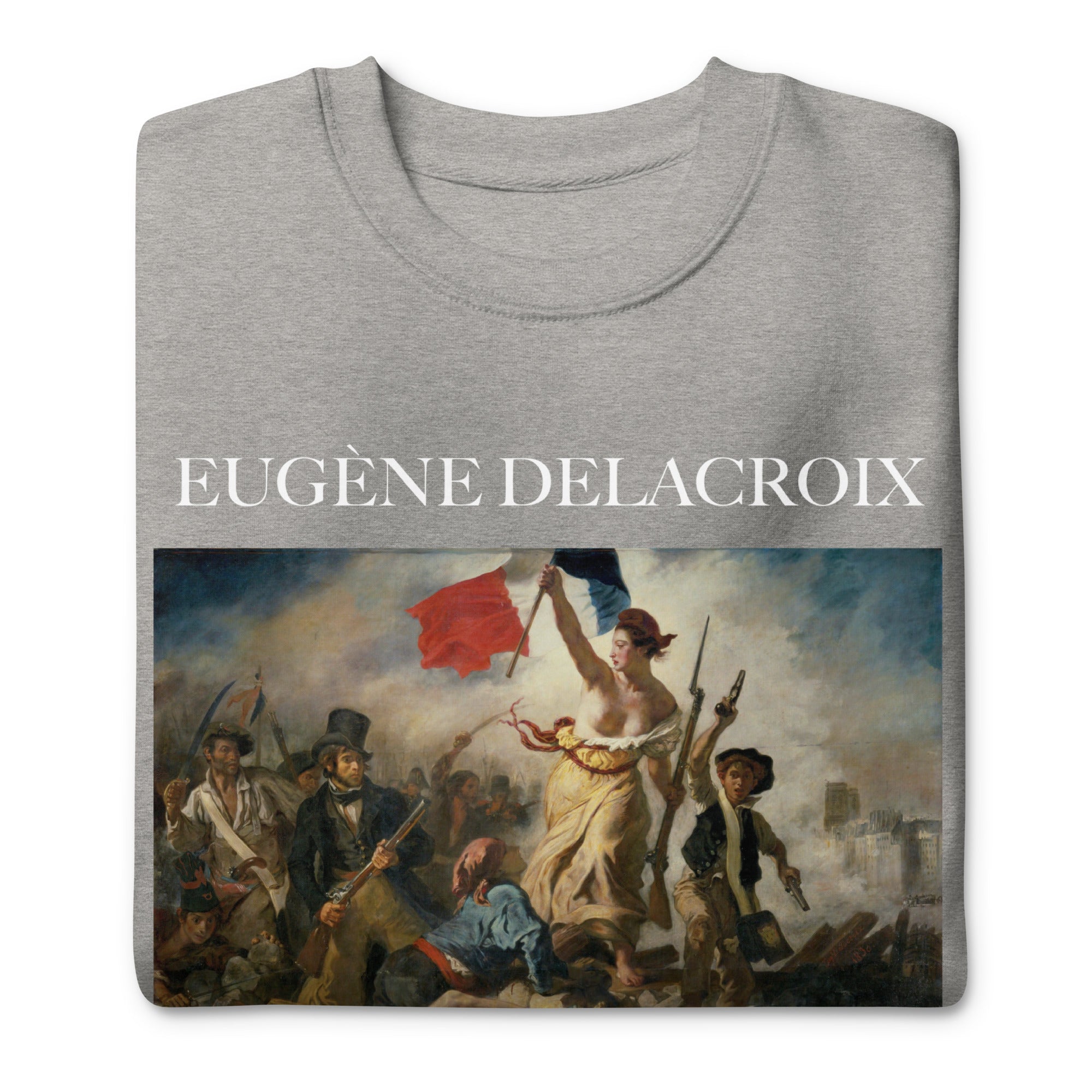 Eugène Delacroix 'Liberty Leading the People' Famous Painting Sweatshirt | Unisex Premium Sweatshirt