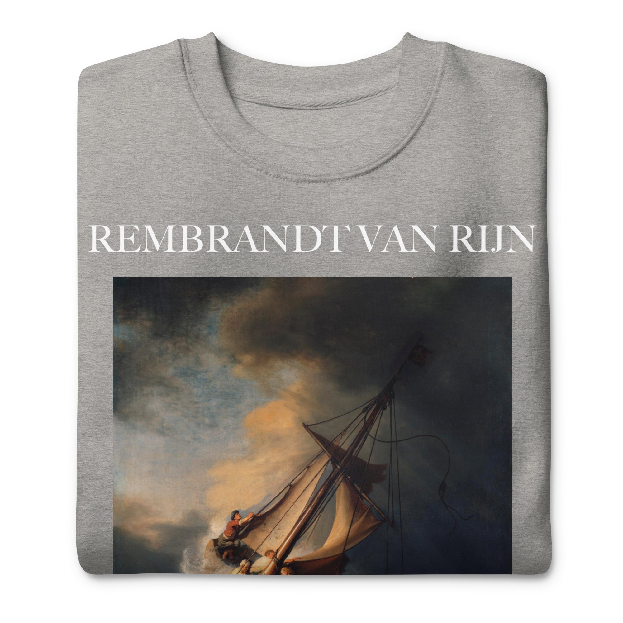 Sweatshirt mit berühmtem Gemälde „Der Sturm auf dem See Genezareth“ von Rembrandt van Rijn, Unisex, Premium-Sweatshirt