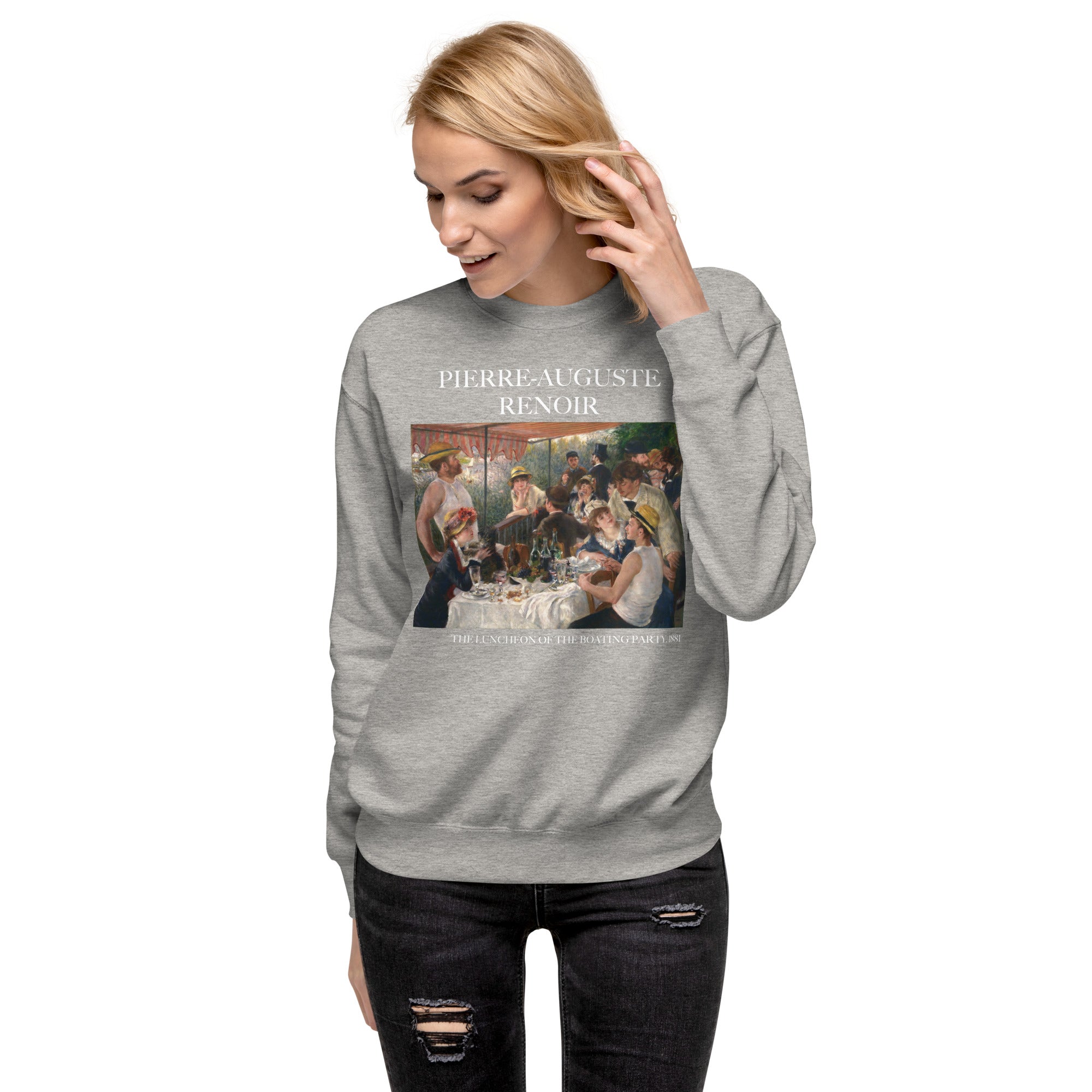 Pierre-Auguste Renoir 'The Luncheon of the Boating Party' Famous Painting Sweatshirt | Unisex Premium Sweatshirt