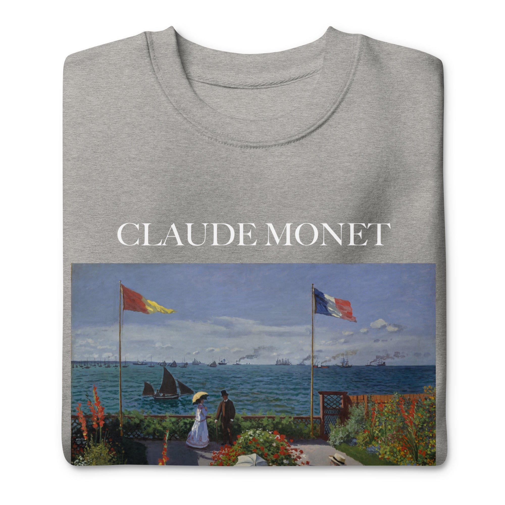 Claude Monet 'The Garden at Sainte-Adresse' Famous Painting Sweatshirt | Unisex Premium Sweatshirt