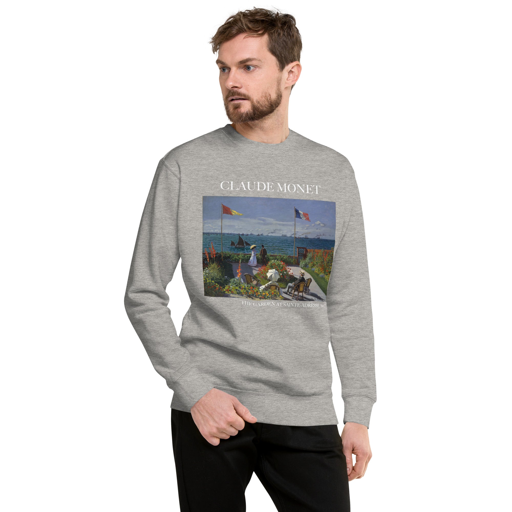 Claude Monet 'The Garden at Sainte-Adresse' Famous Painting Sweatshirt | Unisex Premium Sweatshirt