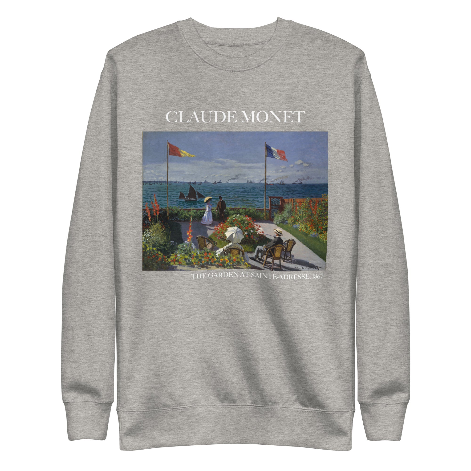 Claude Monet 'The Garden at Sainte-Adresse' Famous Painting Sweatshirt | Unisex Premium Sweatshirt