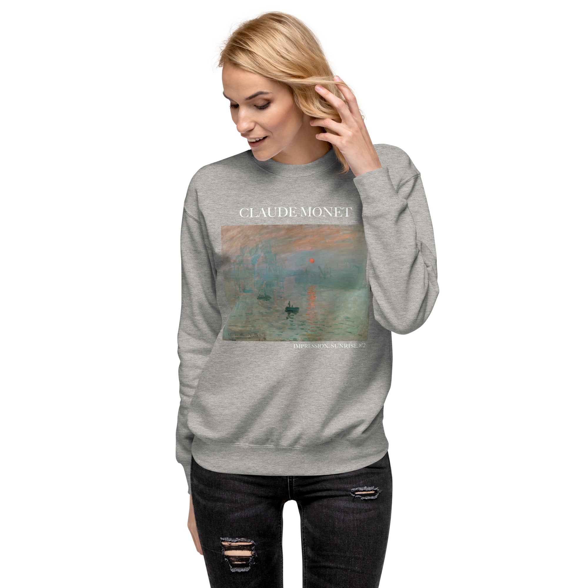 Sweatshirt „Impression, Sonnenaufgang“ von Claude Monet, berühmtes Gemälde, Unisex, Premium-Sweatshirt