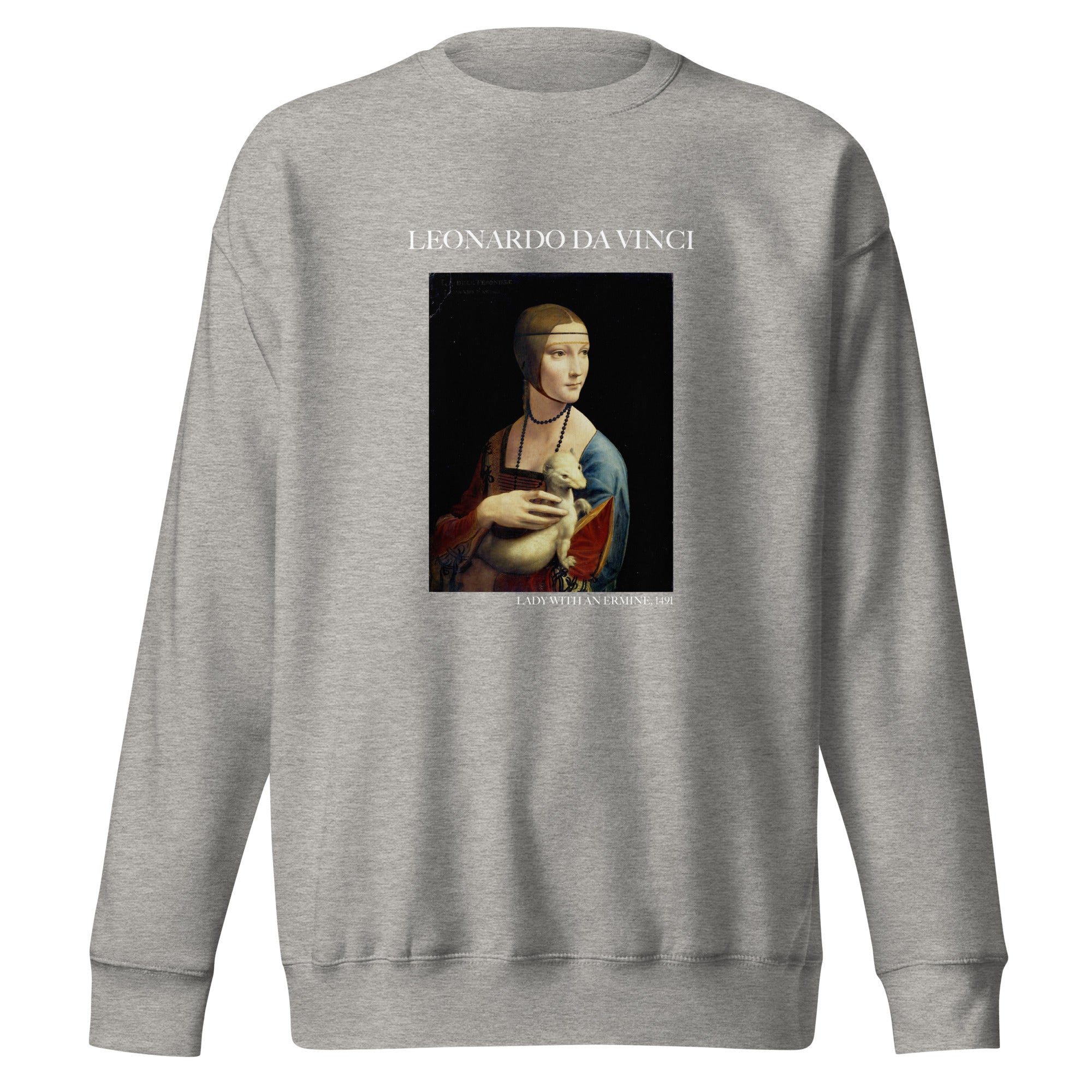 Sweatshirt mit berühmtem Gemälde „Die Dame mit dem Hermelin“ von Leonardo da Vinci, Unisex, Premium-Sweatshirt