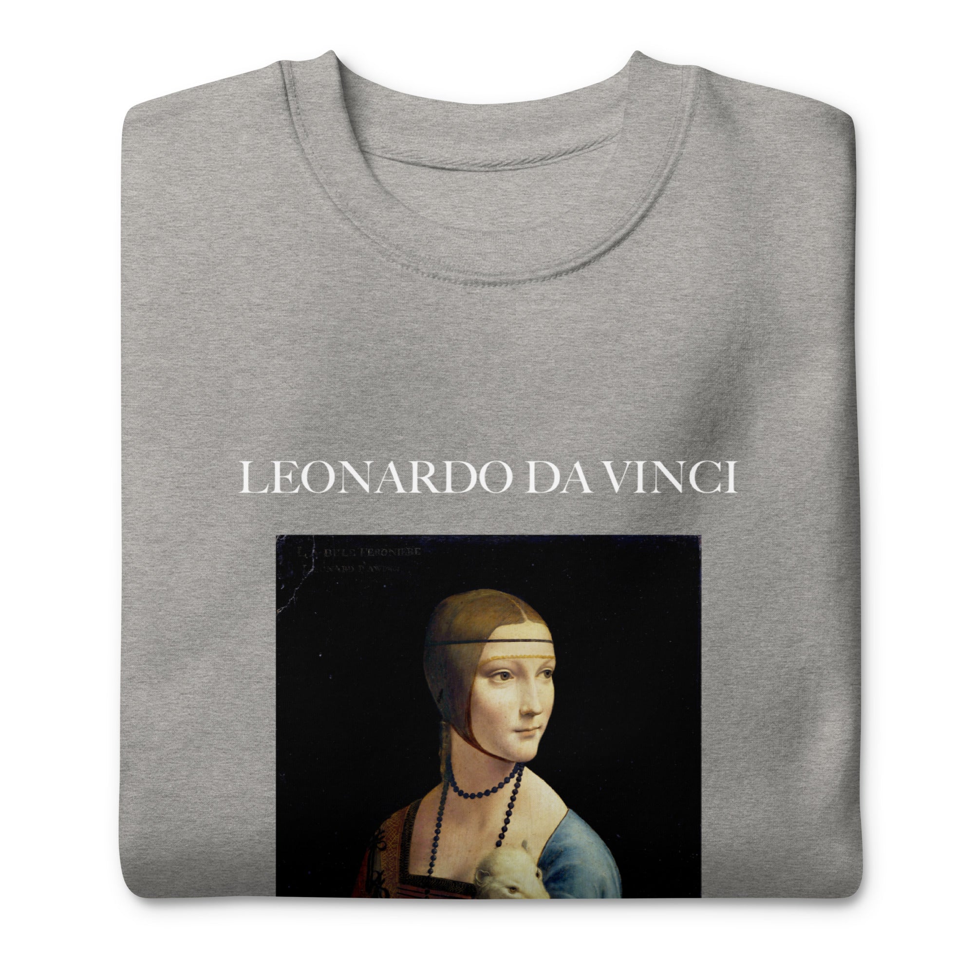 Sweatshirt mit berühmtem Gemälde „Die Dame mit dem Hermelin“ von Leonardo da Vinci, Unisex, Premium-Sweatshirt