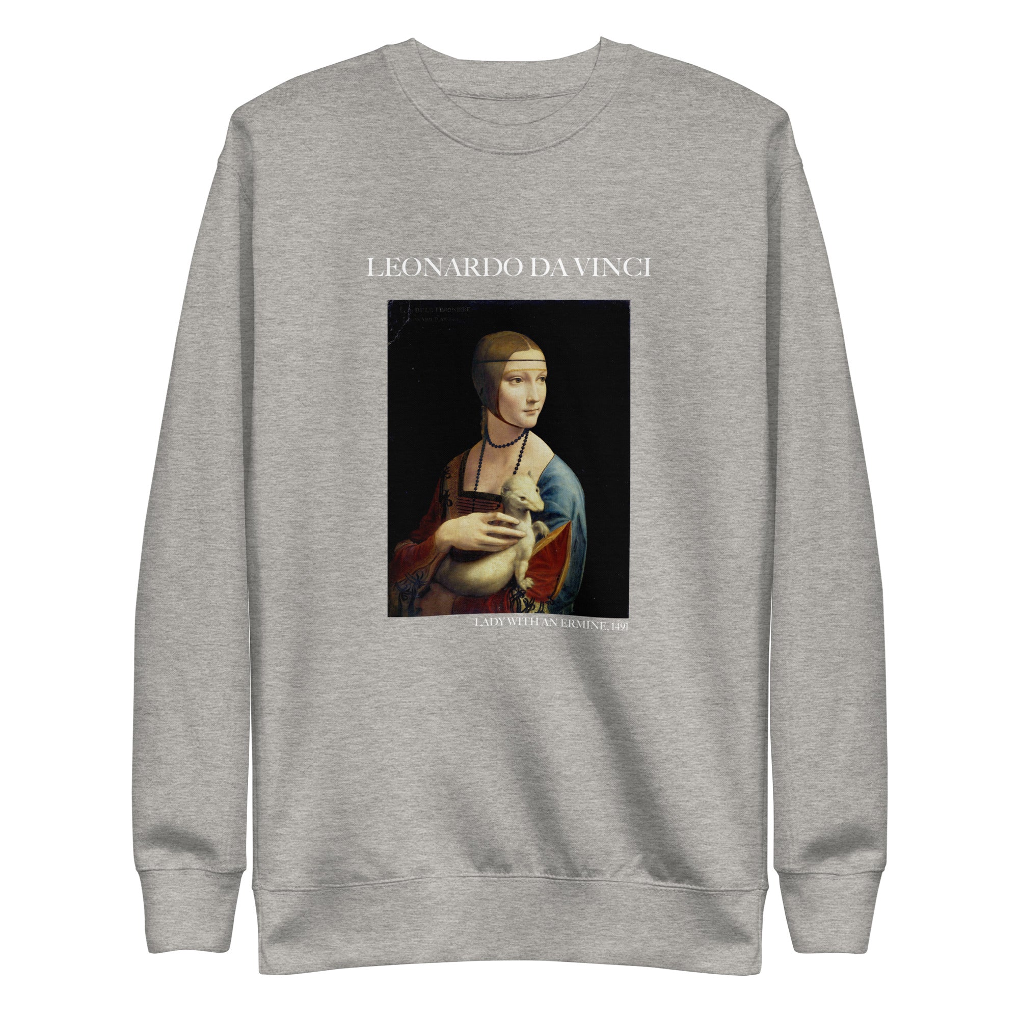 Leonardo da Vinci 'Lady with an Ermine' Famous Painting Sweatshirt | Unisex Premium Sweatshirt