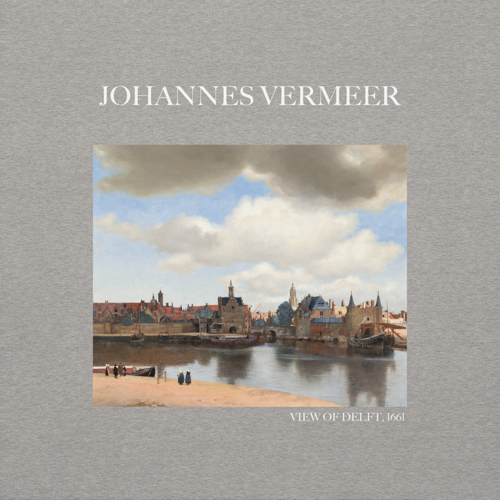 Johannes Vermeer 'Blick auf Delft' Berühmtes Gemälde Sweatshirt | Unisex Premium Sweatshirt