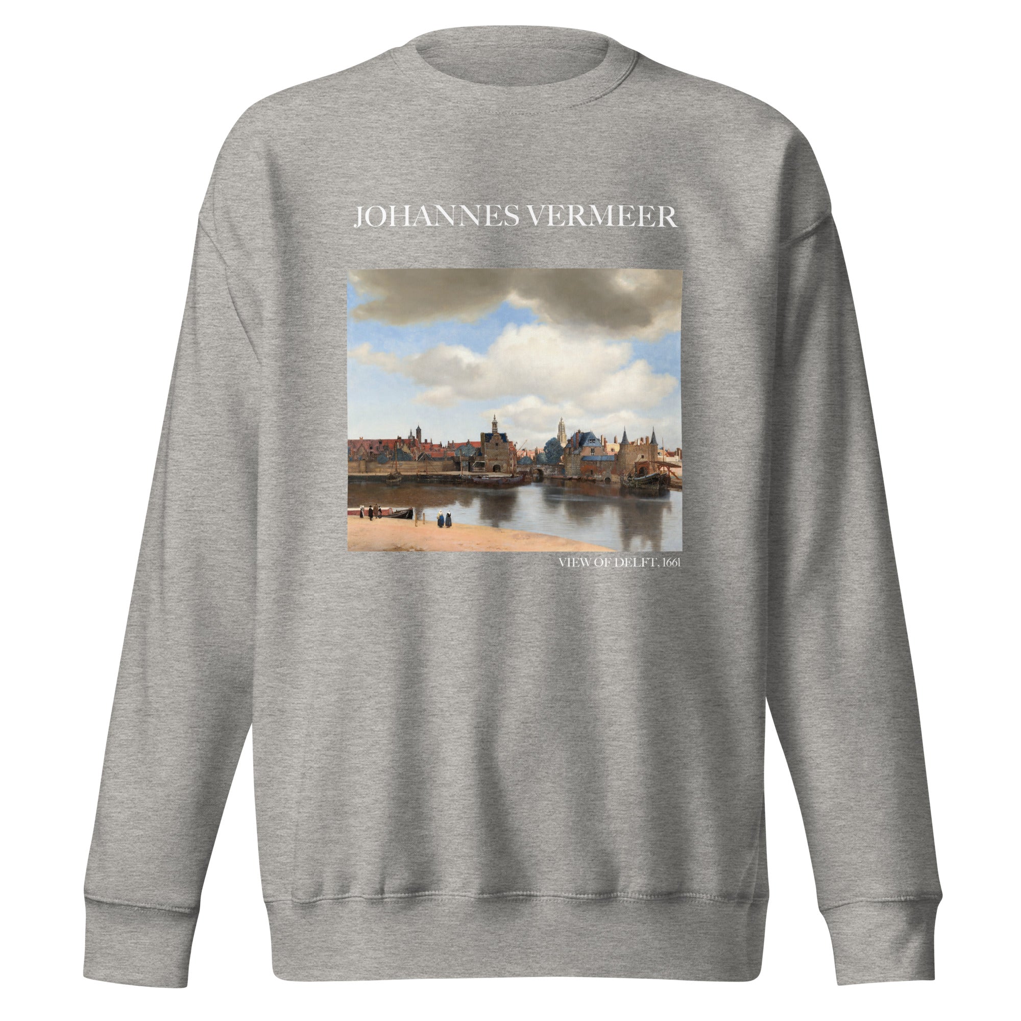 Johannes Vermeer 'Blick auf Delft' Berühmtes Gemälde Sweatshirt | Unisex Premium Sweatshirt