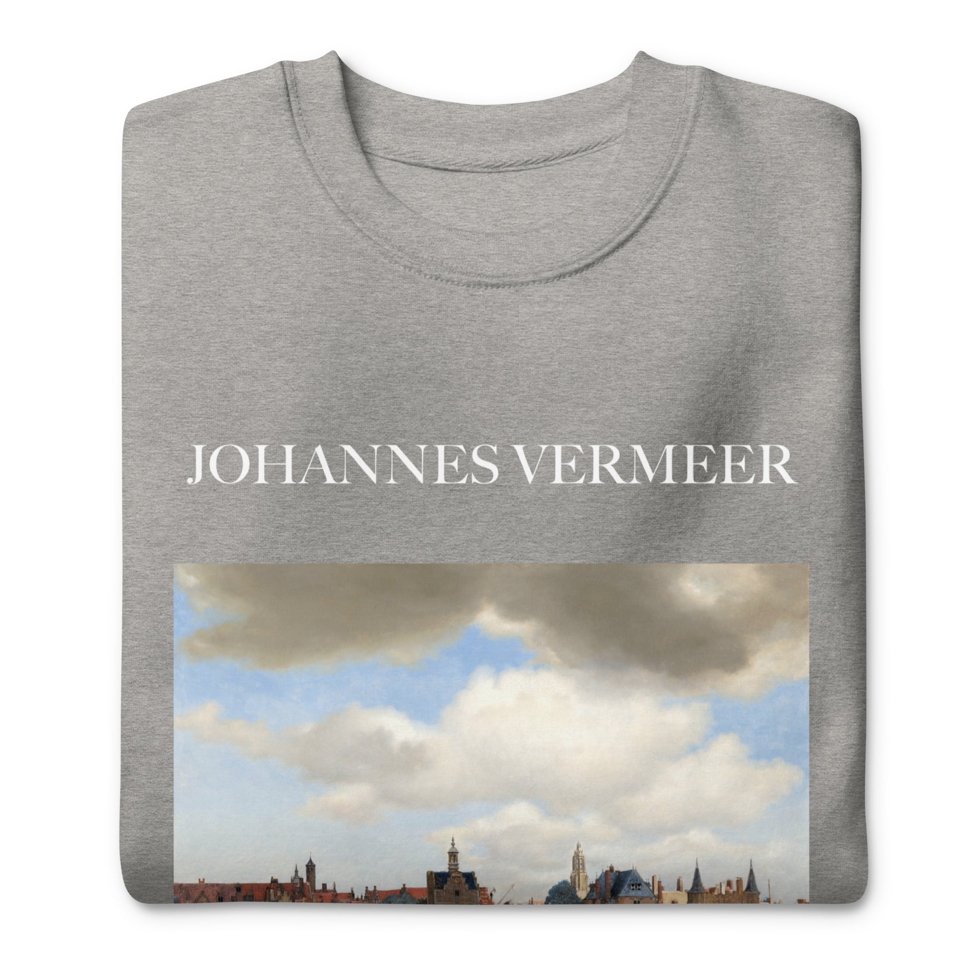 Johannes Vermeer 'Blick auf Delft' Berühmtes Gemälde Sweatshirt | Unisex Premium Sweatshirt