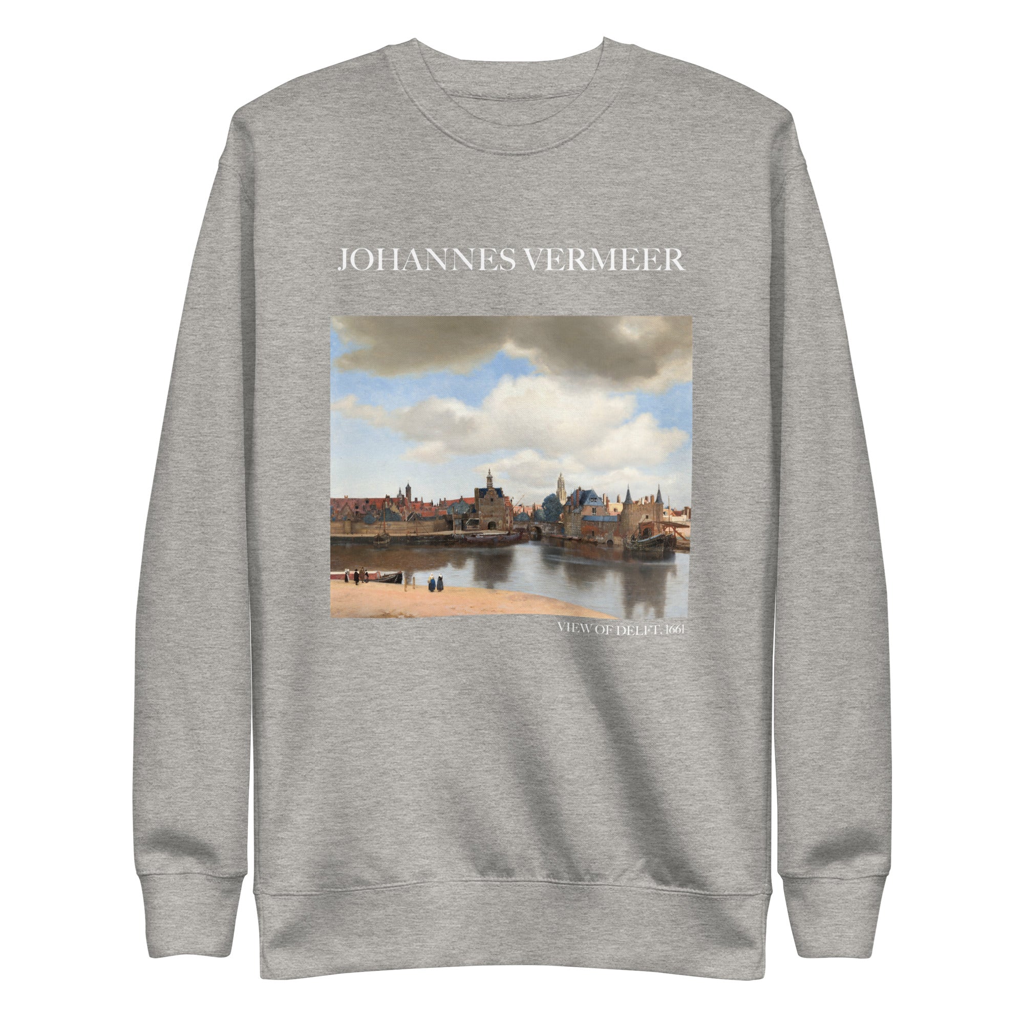 Johannes Vermeer 'Blick auf Delft' Berühmtes Gemälde Sweatshirt | Unisex Premium Sweatshirt