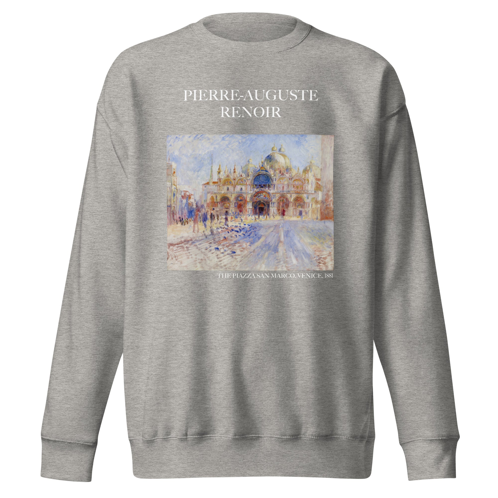 Pierre-Auguste Renoir 'The Piazza San Marco, Venice' Famous Painting Sweatshirt | Unisex Premium Sweatshirt