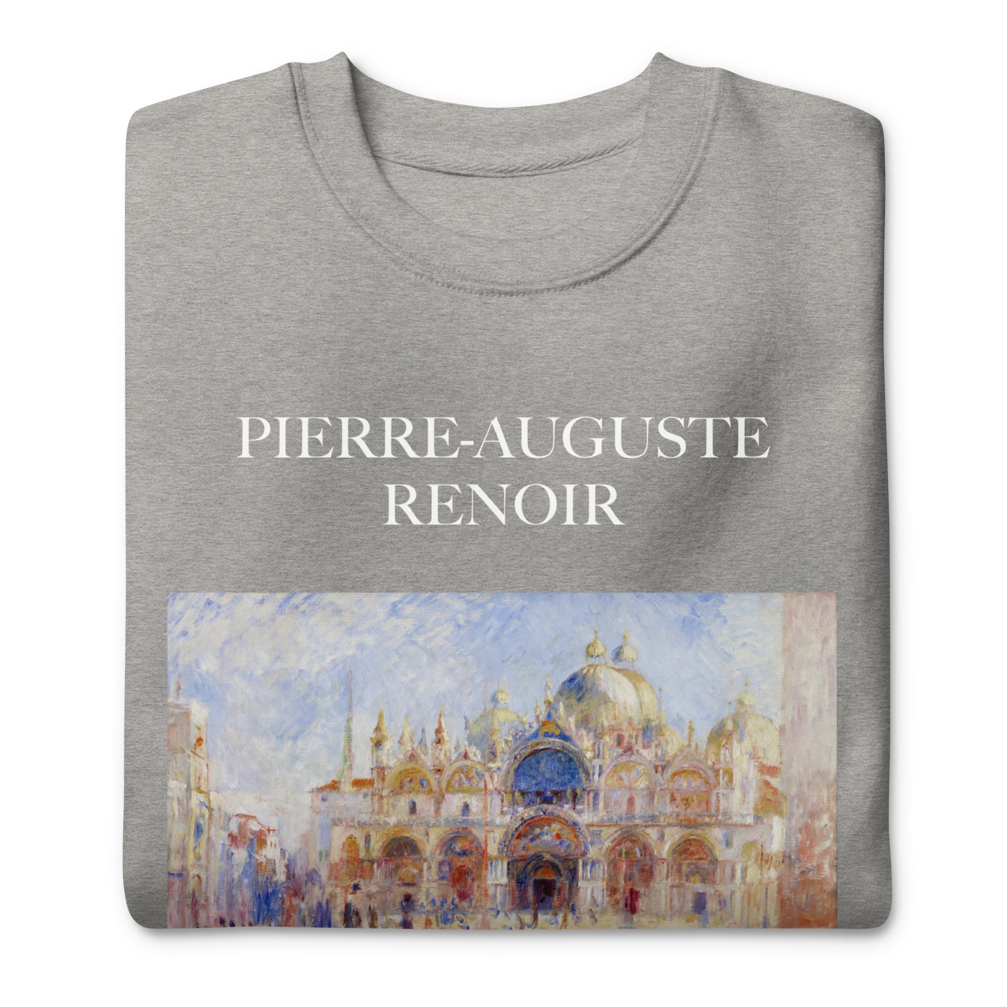 Pierre-Auguste Renoir 'The Piazza San Marco, Venice' Famous Painting Sweatshirt | Unisex Premium Sweatshirt