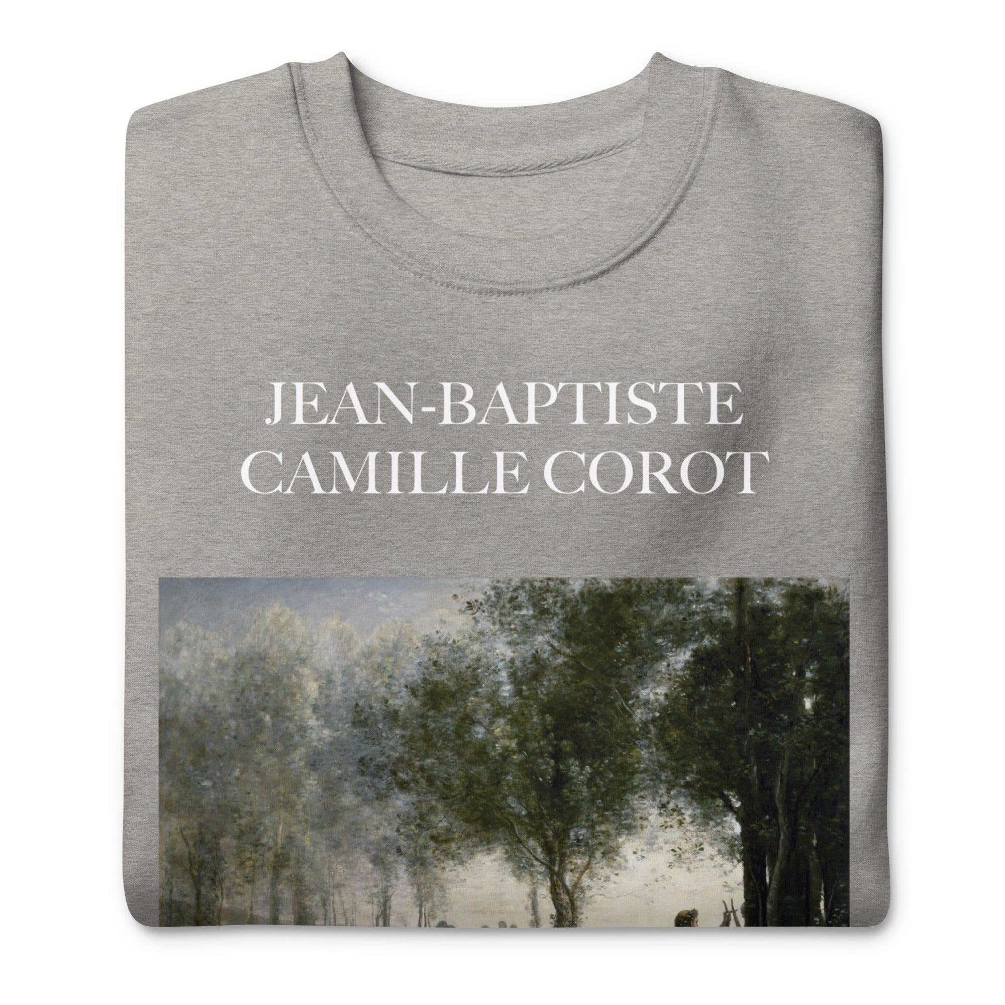 Jean-Baptiste Camille Corot 'Orpheus Leading Eurydice from the Underworld' Famous Painting Sweatshirt | Unisex Premium Sweatshirt