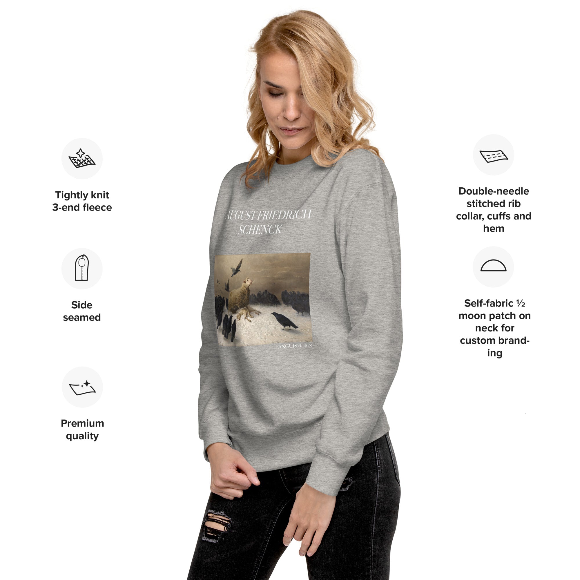 August Friedrich Schenck 'Angst' Berühmtes Gemälde Sweatshirt | Unisex Premium Sweatshirt