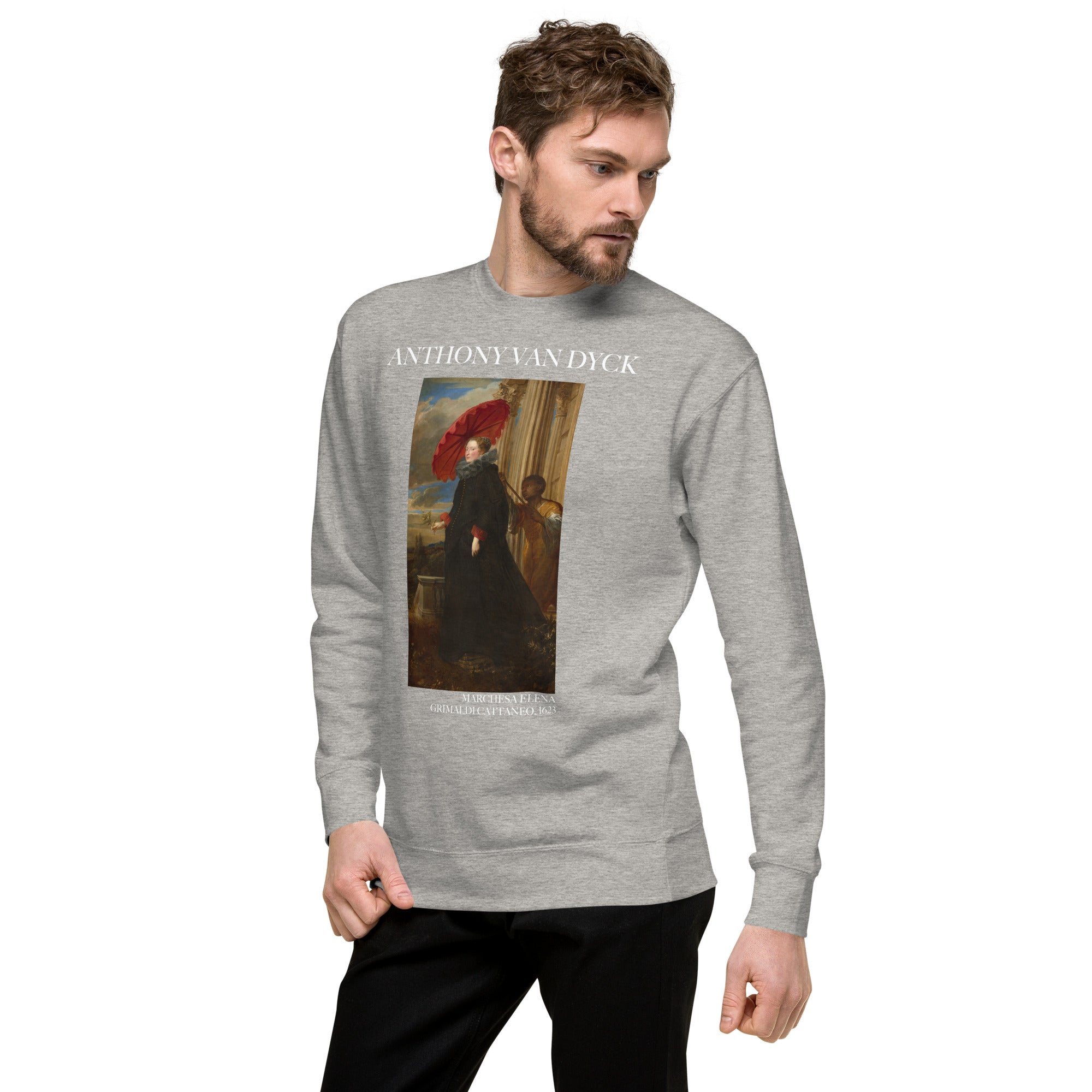 Sweatshirt mit berühmtem Gemälde „Marchesa Elena Grimaldi Cattaneo“ von Sir Anthony van Dyck | Premium-Unisex-Sweatshirt