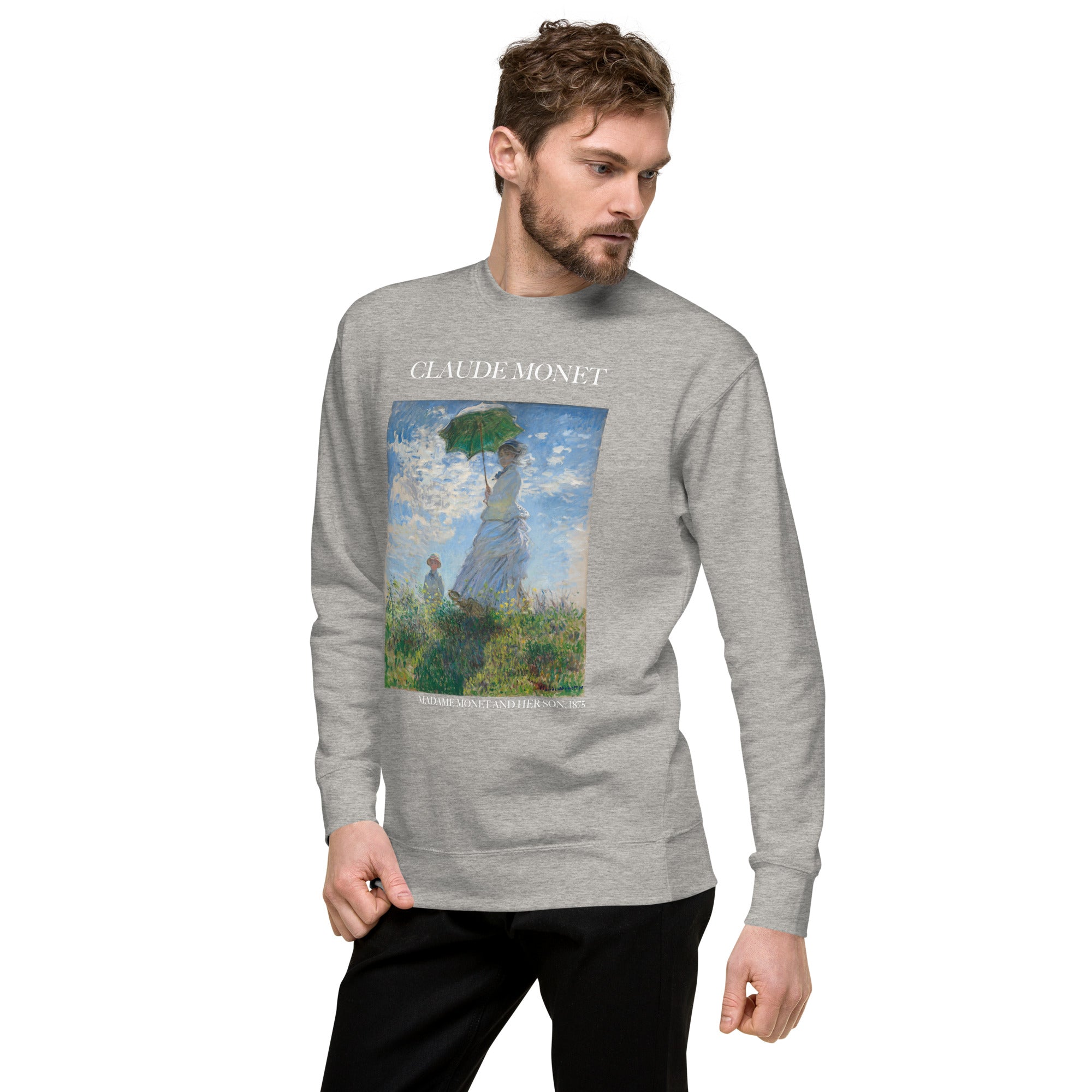 Claude Monet 'Madame Monet and Her Son' Famous Painting Sweatshirt | Unisex Premium Sweatshirt