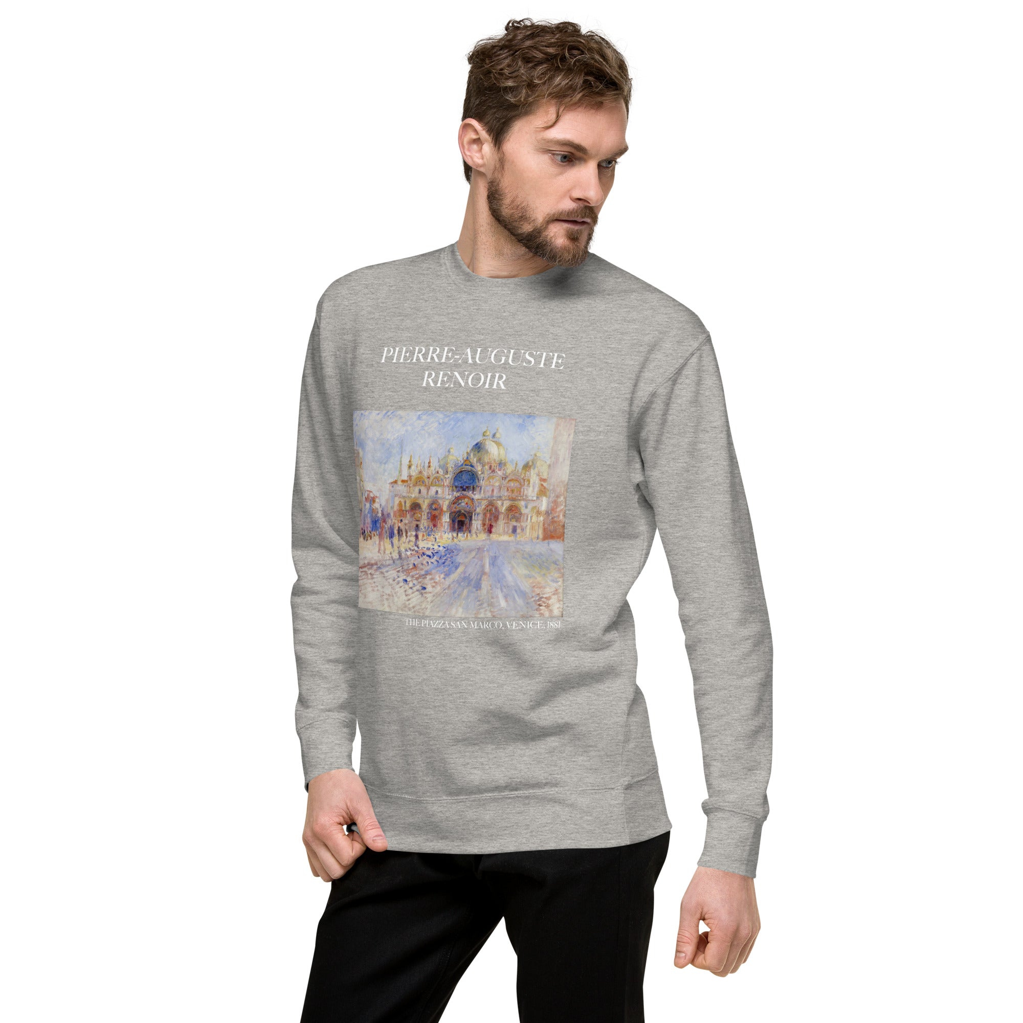 Pierre-Auguste Renoir 'The Piazza San Marco, Venice' Famous Painting Sweatshirt | Unisex Premium Sweatshirt