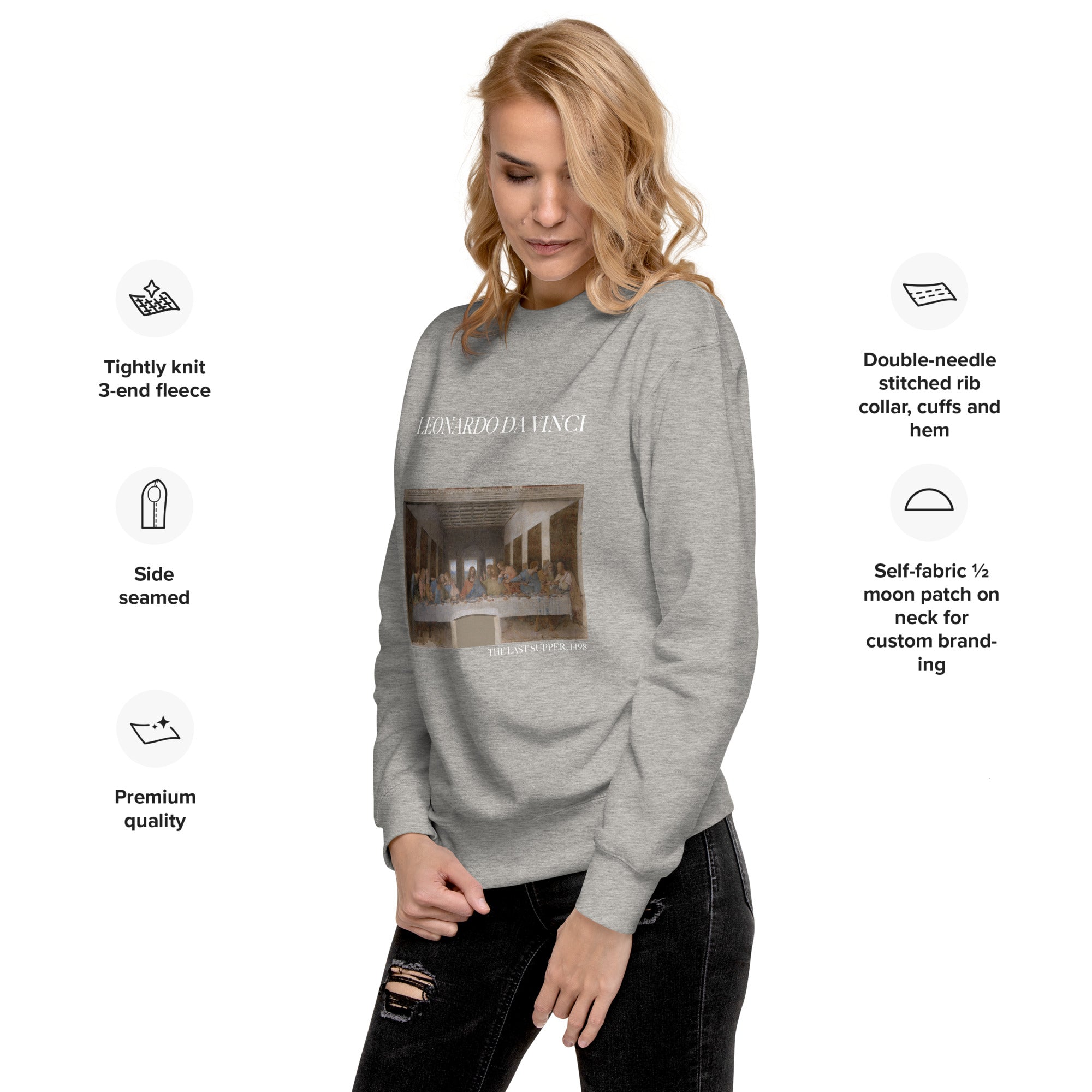 Sweatshirt mit berühmtem Gemälde „Das letzte Abendmahl“ von Leonardo da Vinci, Unisex, Premium-Sweatshirt