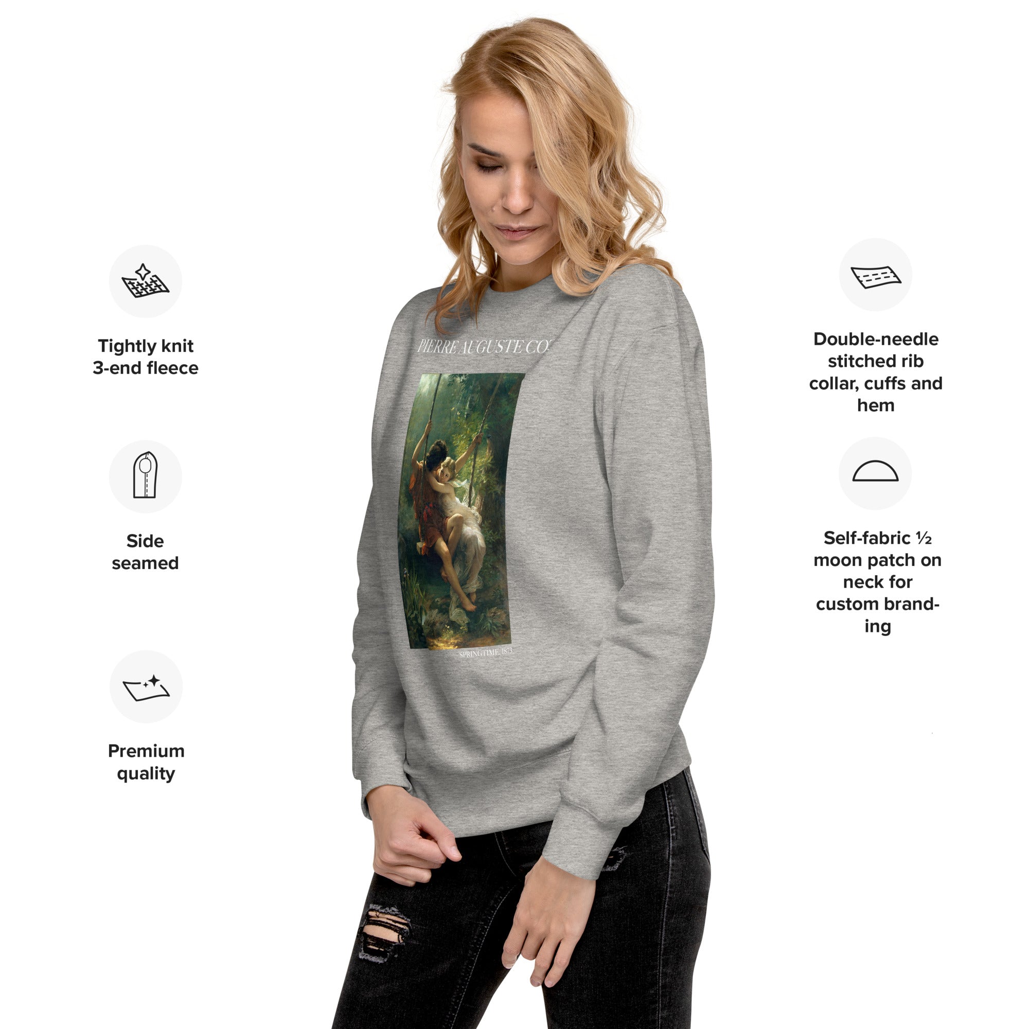 Sweatshirt mit berühmtem Gemälde „Frühling“ von Pierre Auguste Cot | Premium-Sweatshirt für Unisex