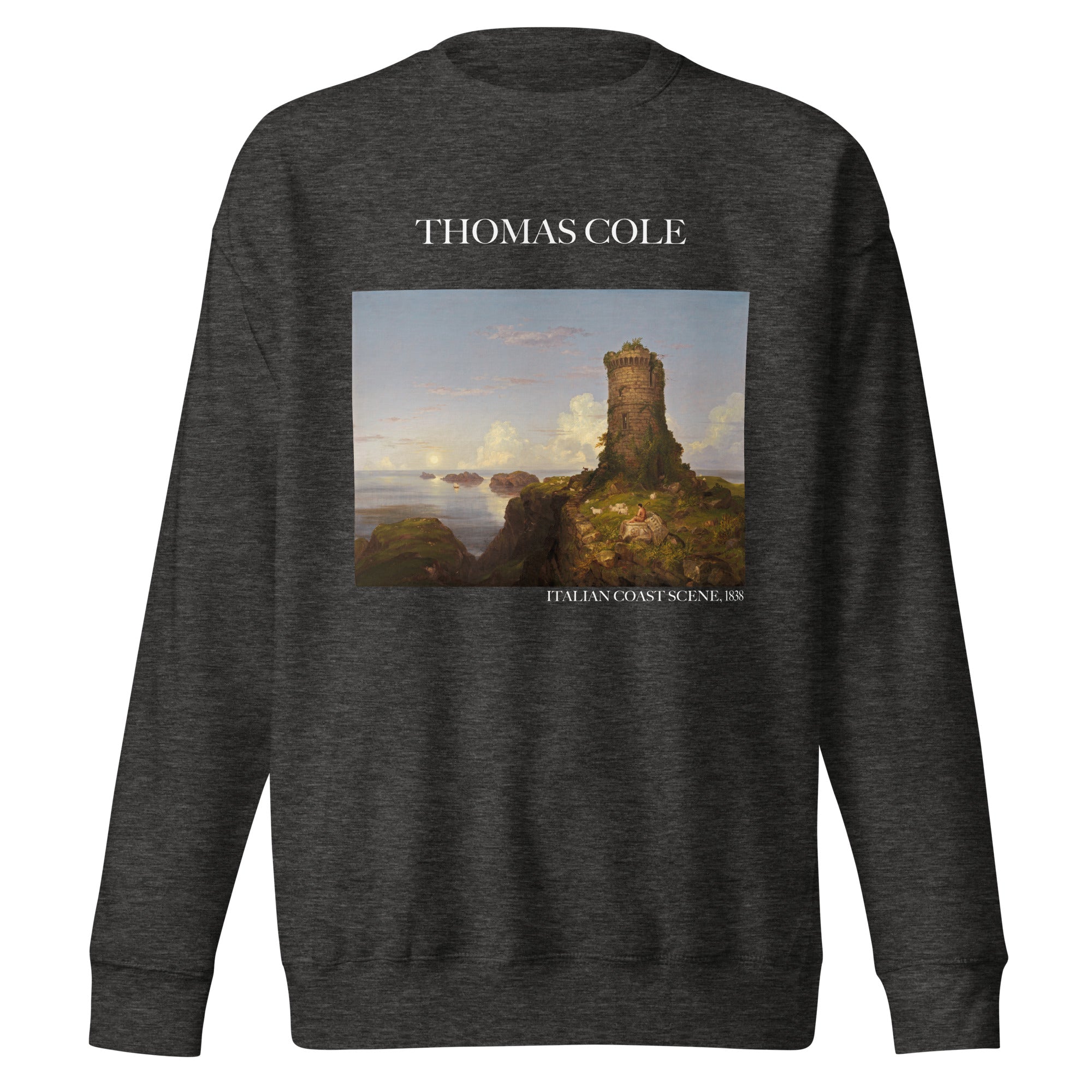 Thomas Cole – Kurzes Sweatshirt „Italienische Küstenszene“ – berühmtes Gemälde – Premium-Kunst-Kurzpullover