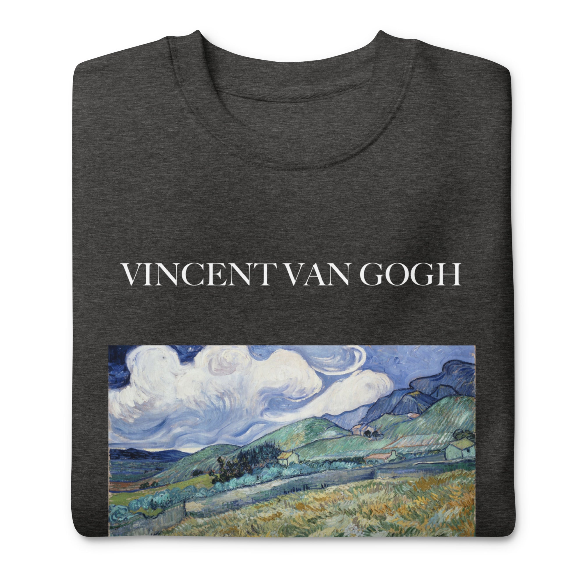 Sweatshirt mit berühmtem Gemälde „Landschaft von Saint-Rémy“ von Vincent van Gogh | Premium-Sweatshirt für Unisex