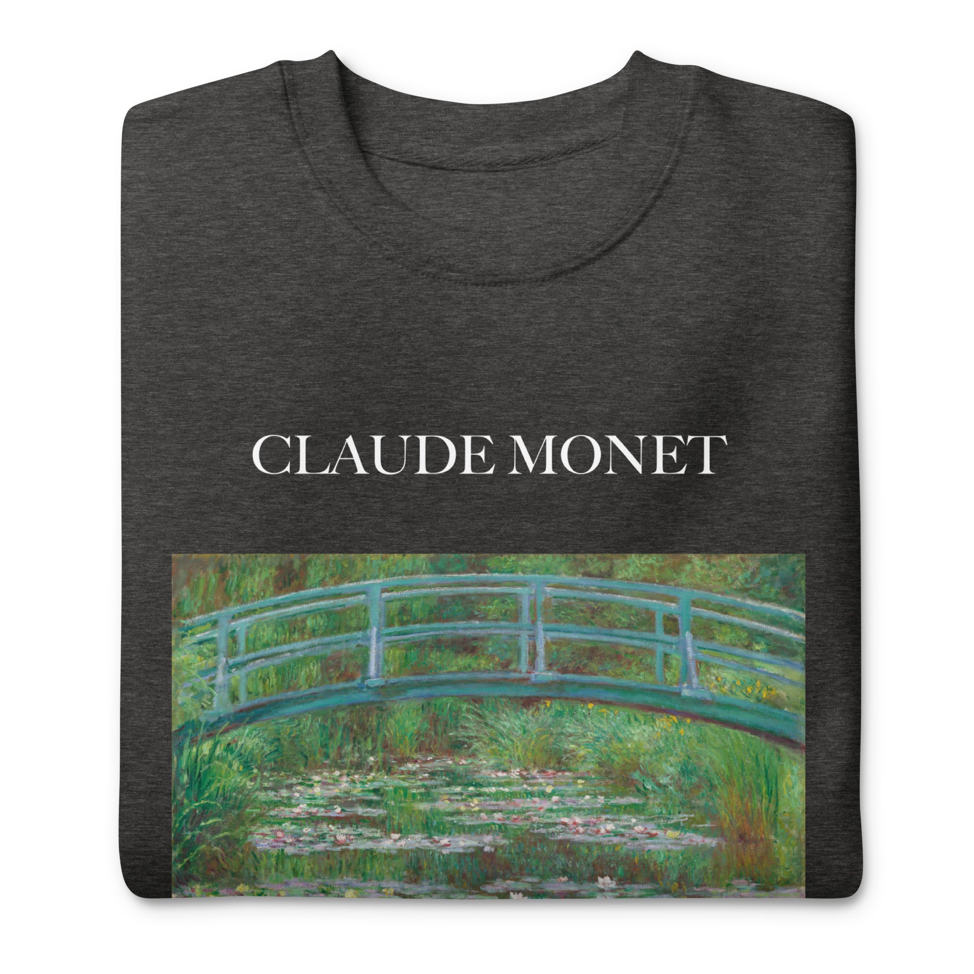 Claude Monet 'The Japanese Footbridge' Famous Painting Sweatshirt | Unisex Premium Sweatshirt