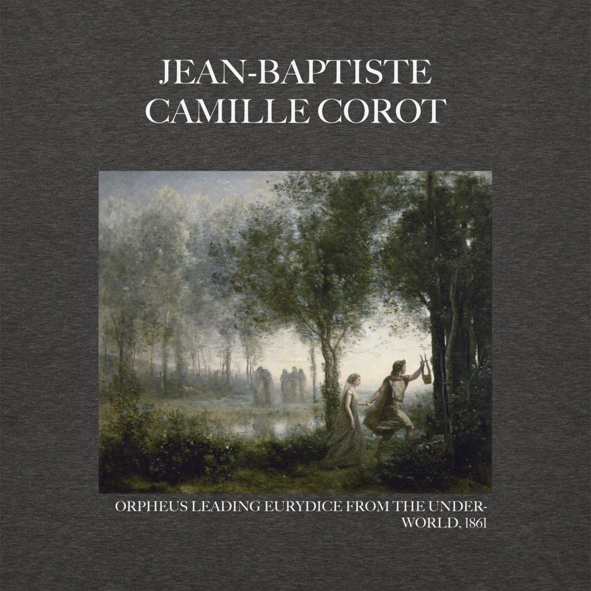 Jean-Baptiste Camille Corot 'Orpheus Leading Eurydice from the Underworld' Famous Painting Sweatshirt | Unisex Premium Sweatshirt