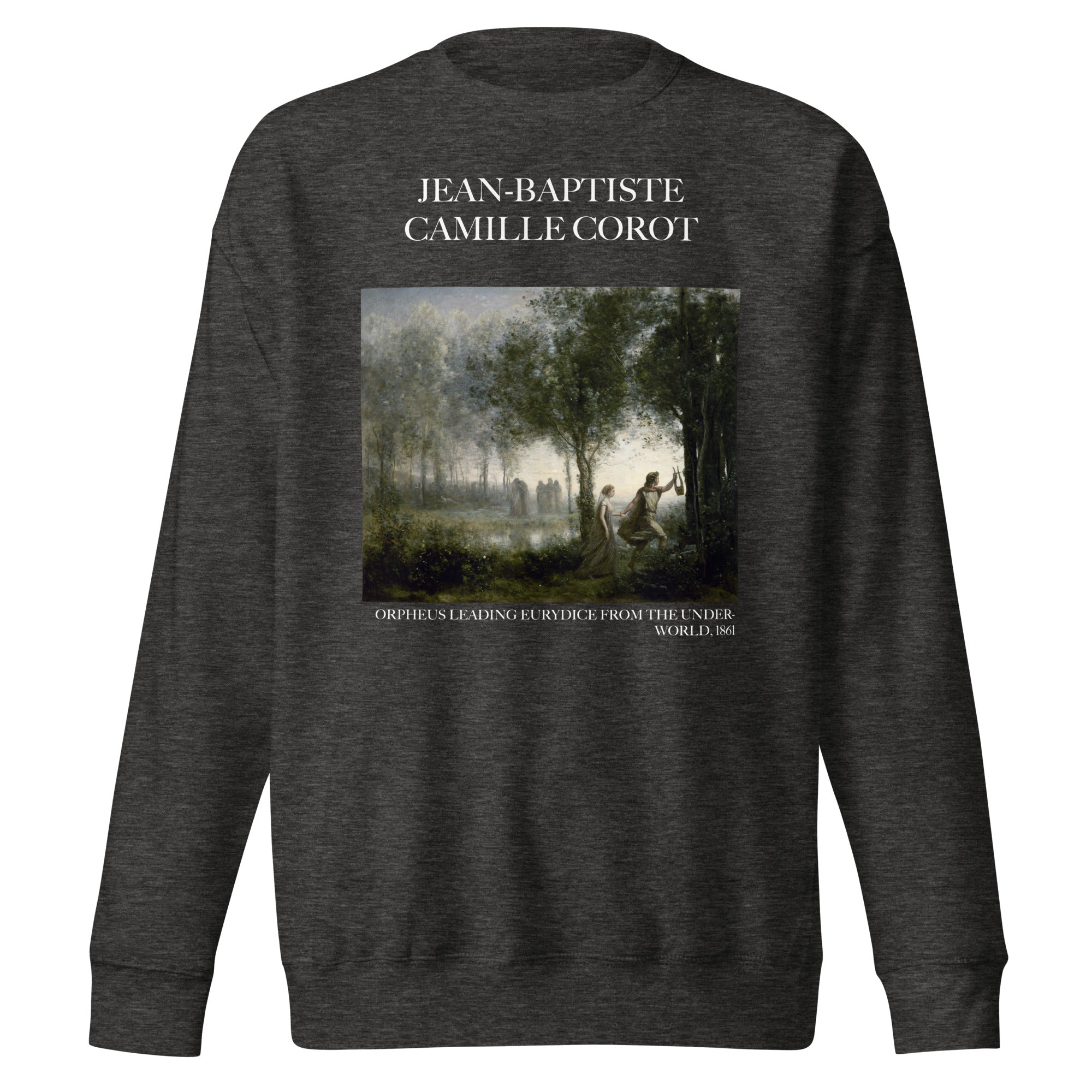 Jean-Baptiste Camille Corot 'Orpheus Leading Eurydice from the Underworld' Famous Painting Sweatshirt | Unisex Premium Sweatshirt