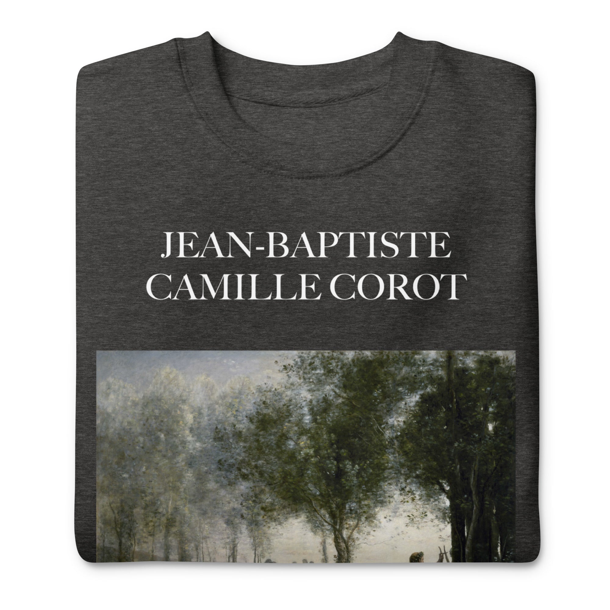 Jean-Baptiste Camille Corot 'Orpheus Leading Eurydice from the Underworld' Famous Painting Sweatshirt | Unisex Premium Sweatshirt