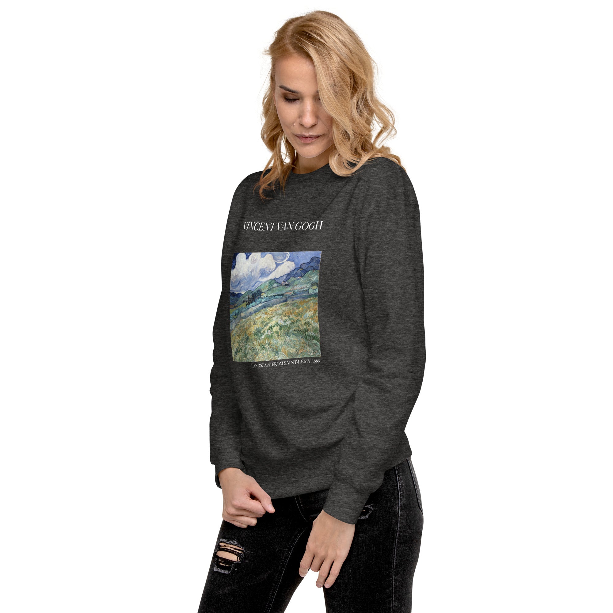 Vincent van Gogh 'Landscape from Saint-Rémy' Famous Painting Sweatshirt | Unisex Premium Sweatshirt