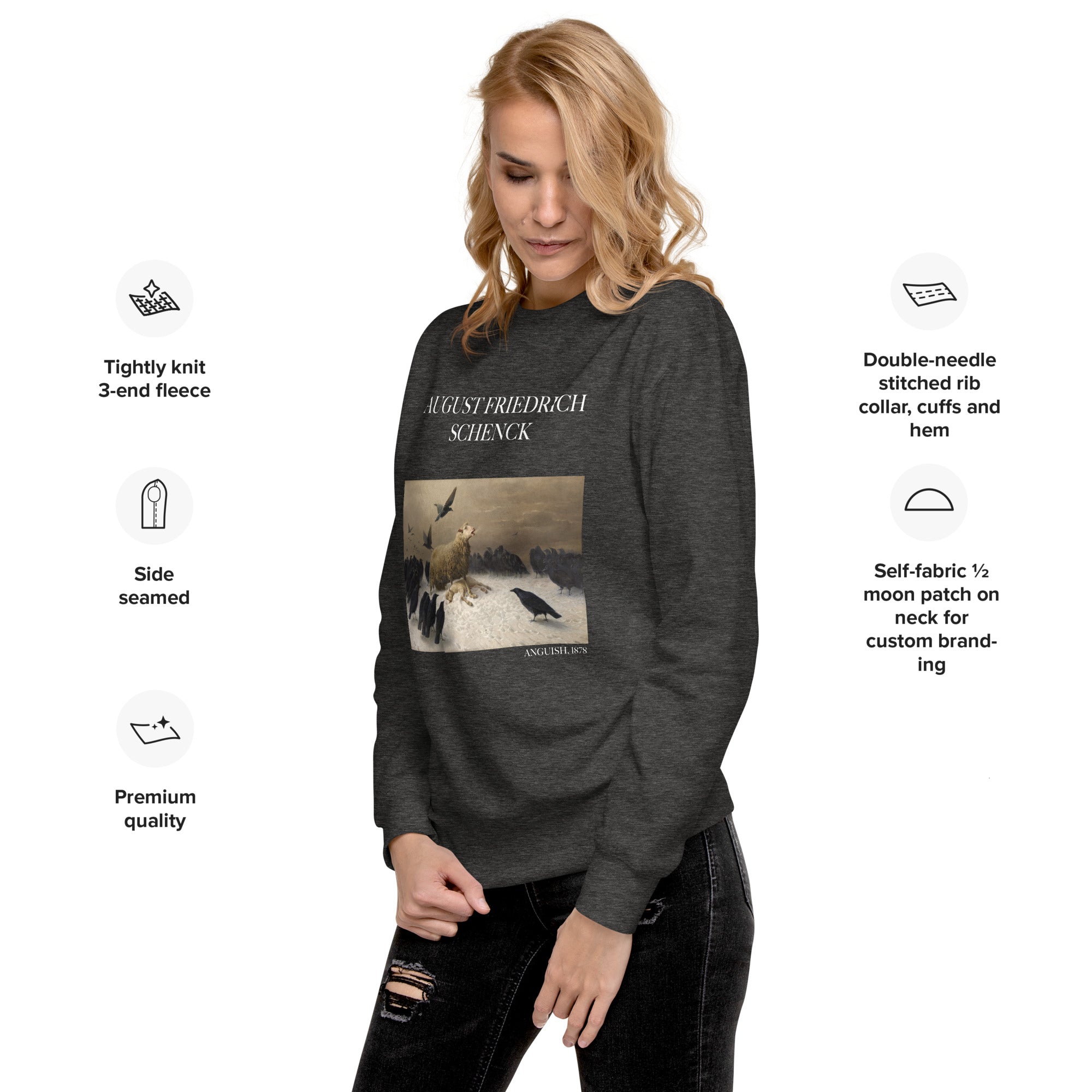 August Friedrich Schenck 'Angst' Berühmtes Gemälde Sweatshirt | Unisex Premium Sweatshirt