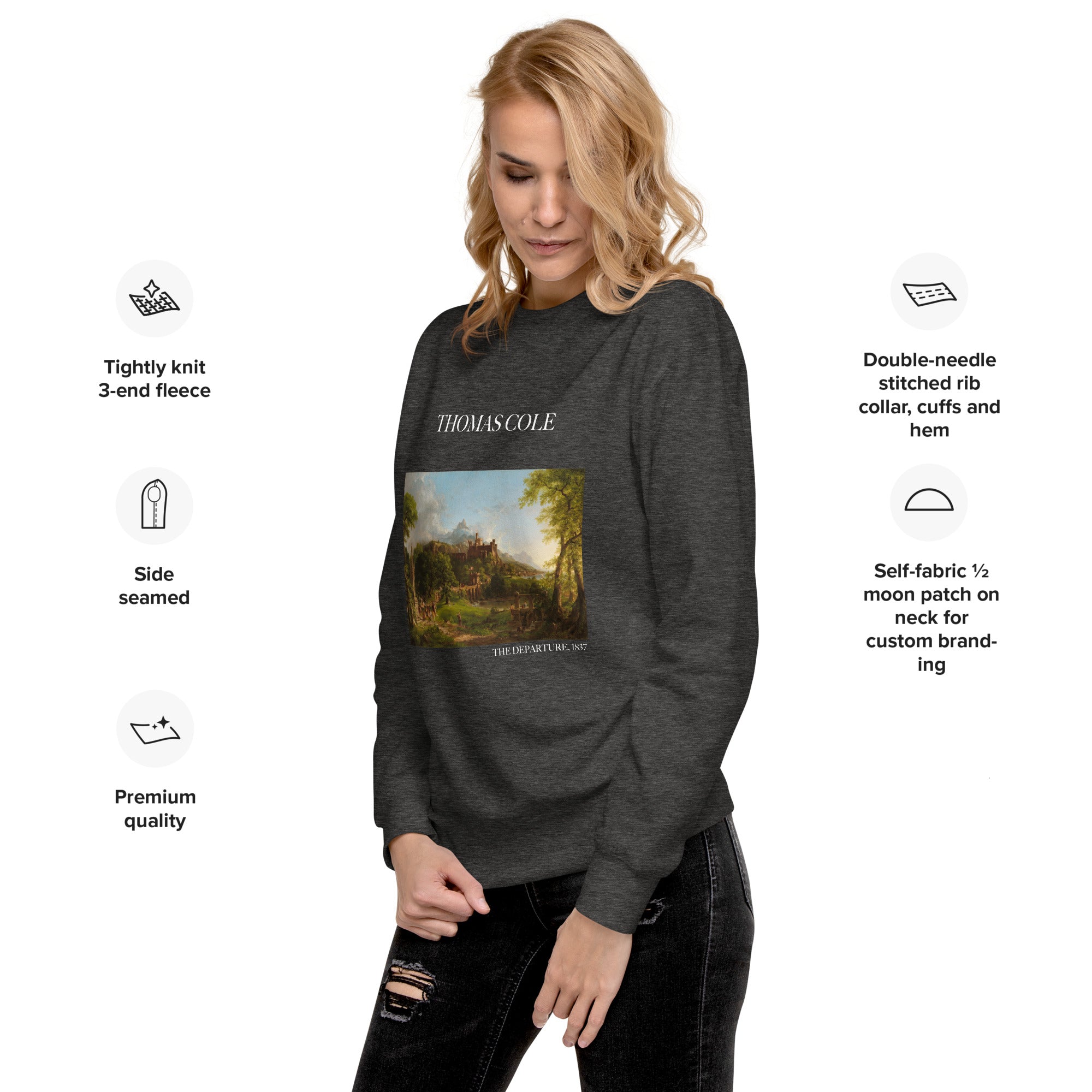 Sweatshirt mit berühmtem Gemälde „The Departure“ von Thomas Cole | Premium-Unisex-Sweatshirt