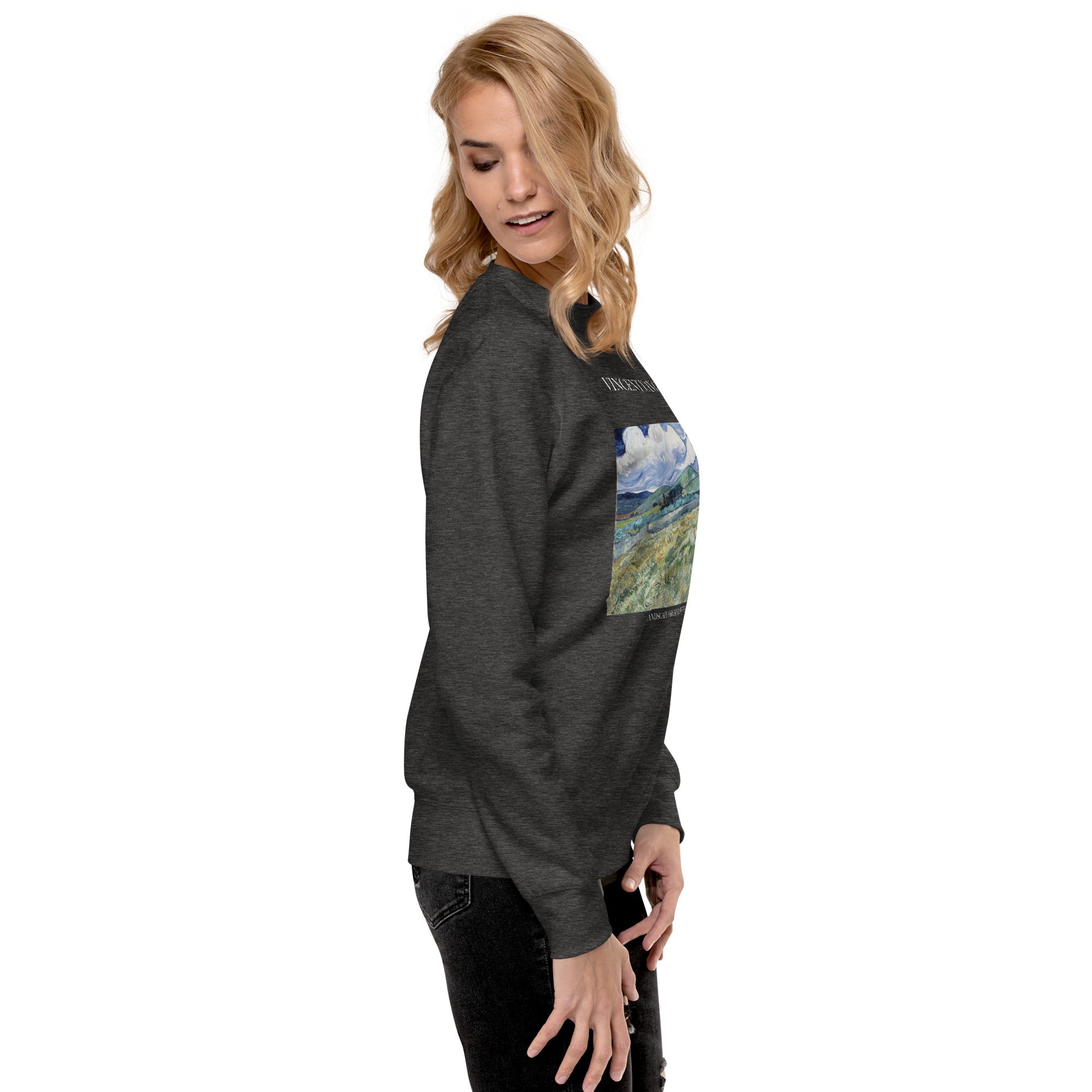 Vincent van Gogh 'Landscape from Saint-Rémy' Famous Painting Sweatshirt | Unisex Premium Sweatshirt