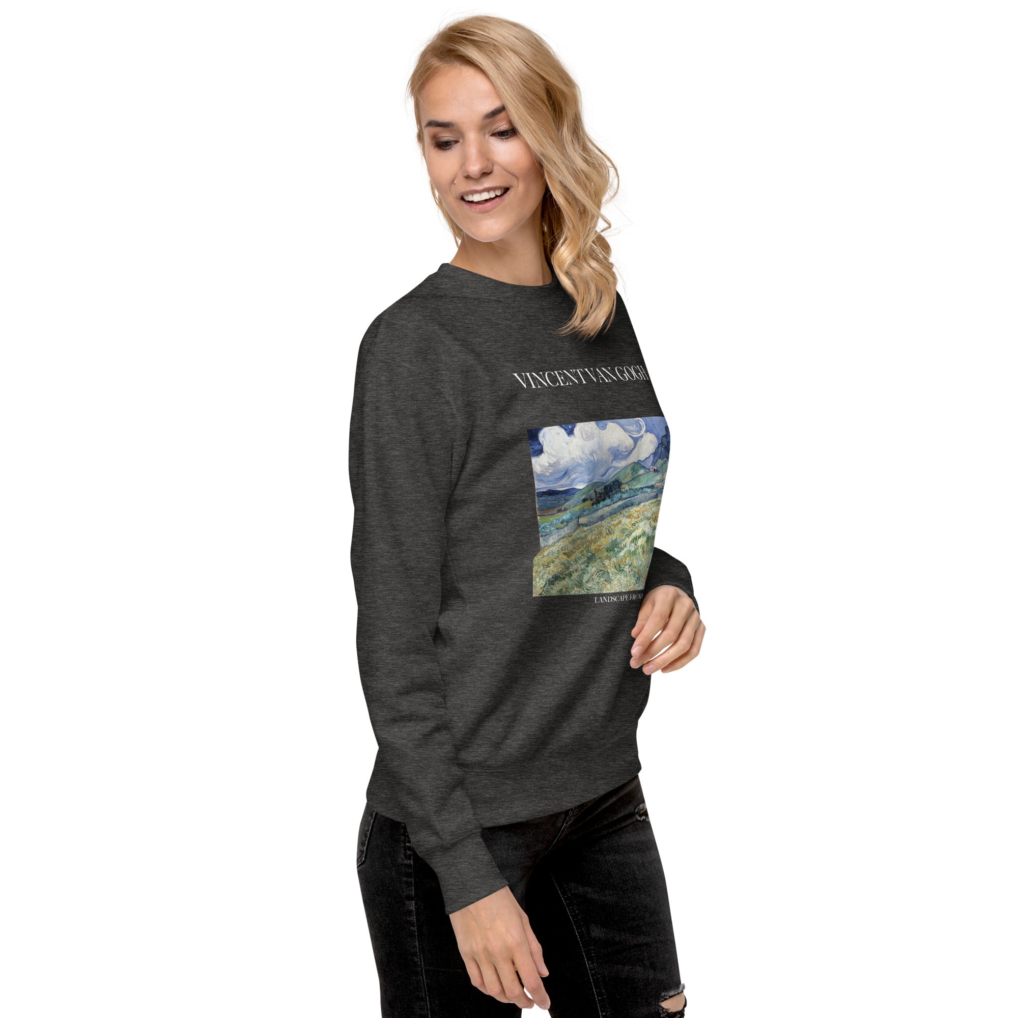 Vincent van Gogh 'Landscape from Saint-Rémy' Famous Painting Sweatshirt | Unisex Premium Sweatshirt